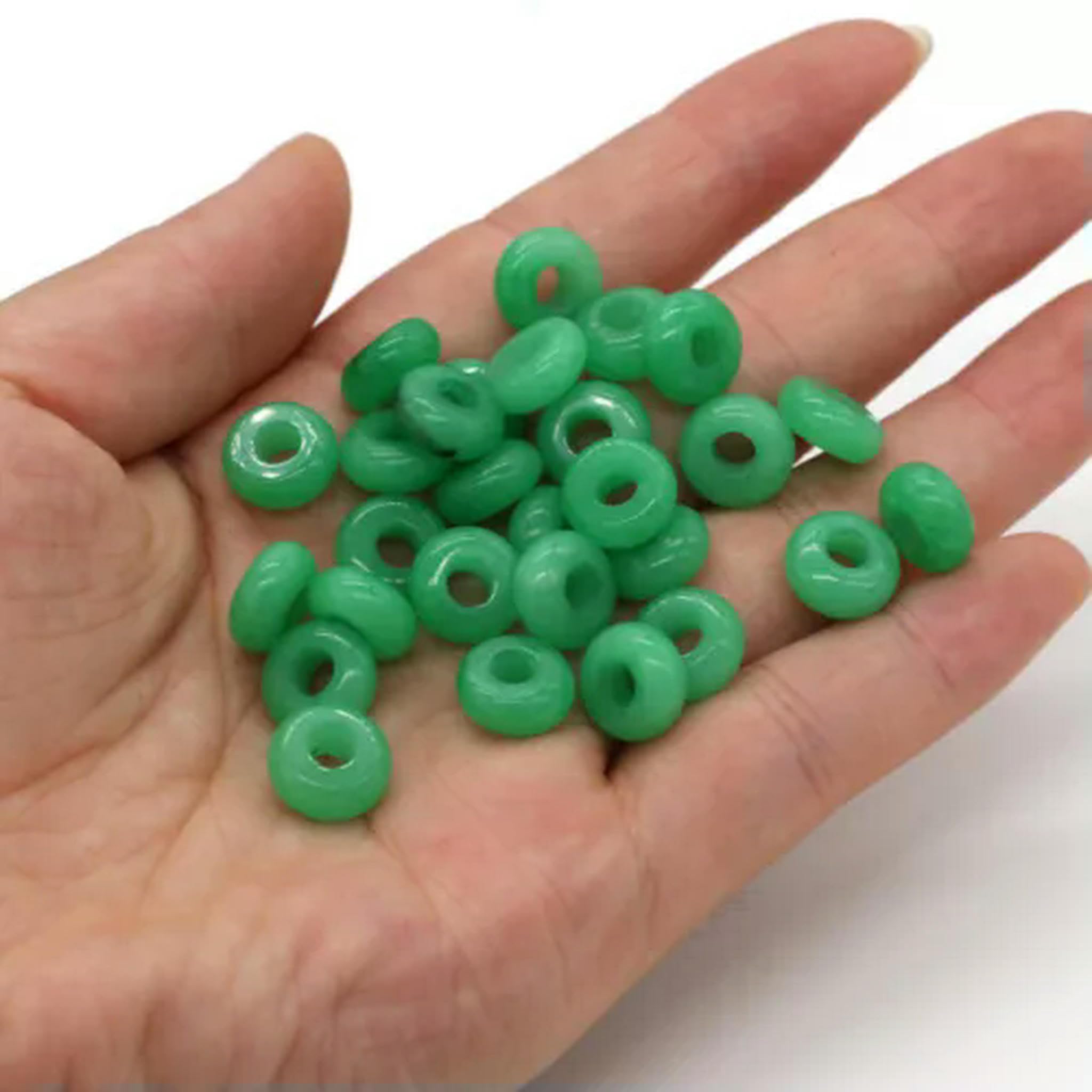Großhandel 100 Stück natürliche malaysische Jade Steinperlen Abacus Big Hole Perlen 5x10mm