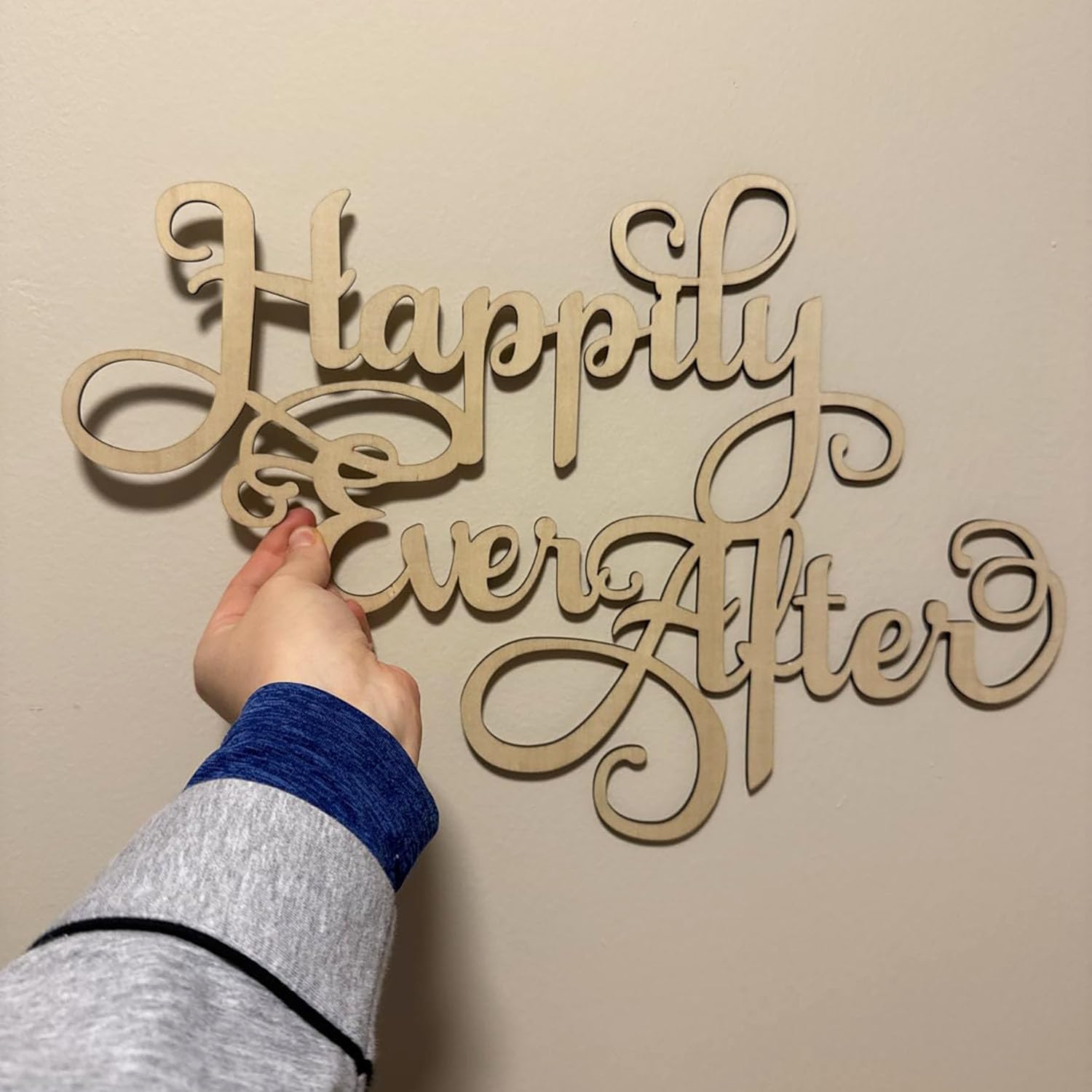 Drewniany znak "Happily Ever After" na tło, znak ścienny ślubny, dekoracje na wieczór panieński przyjęcie zaręczynowe dekoracja tło fotograficzne