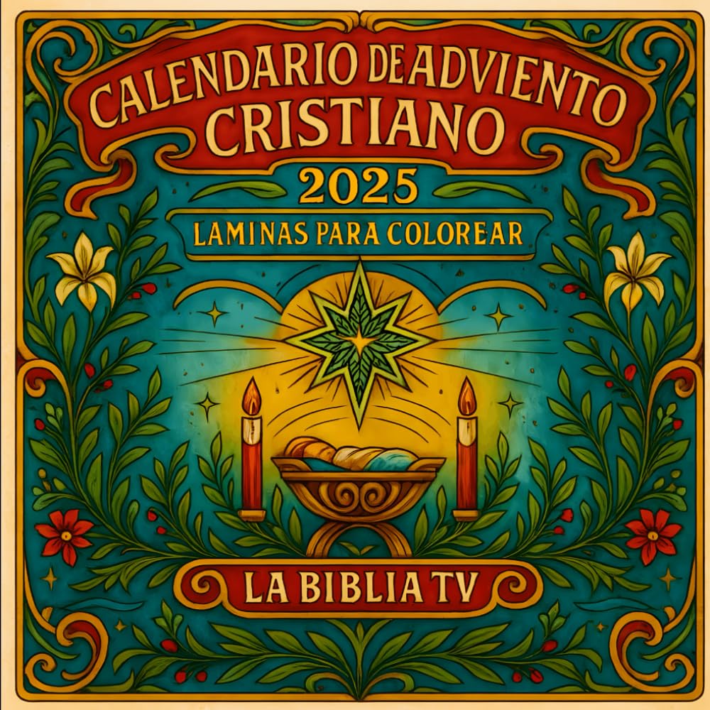 Calendario de Adviento para Colorear: Camino hacia la Navidad: Más de 60 ilustraciones cristianas para meditar, orar y celebrar el nacimiento de Jesús ... de arte lineal inspirado en la fe cristiana