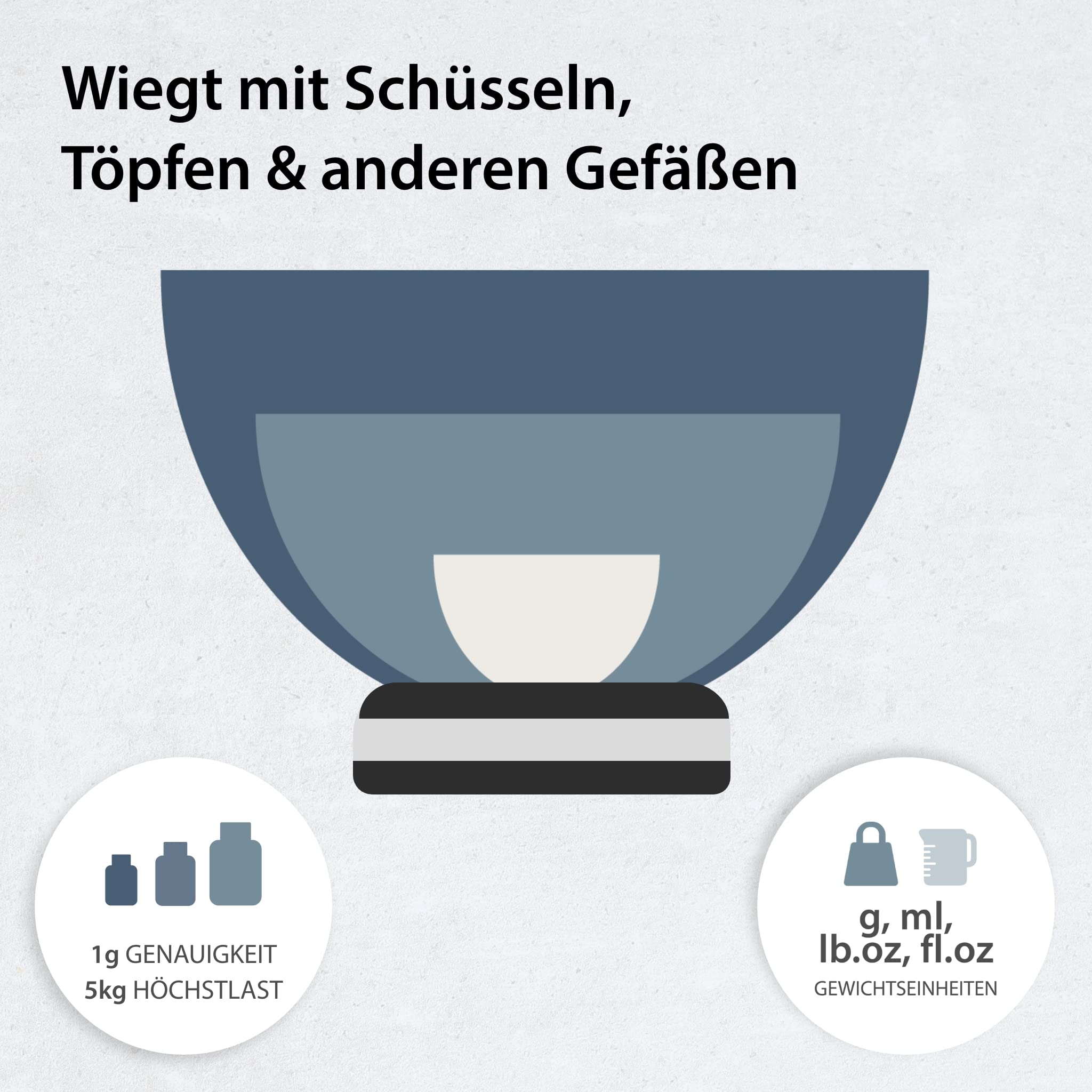 ADE Digitale Küchenwaage mit Schüssel aus Edelstahl | sehr präzise Grammwaage bis 5 kg | große Ziffern, gut ablesbar | hochwertige abnehmbare 2 l Schüssel