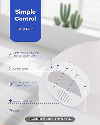 Miniatura 8 de Máquina de sonido de ruido blanco enchufable de pared, máquina de sonido para bebés con inspiración de puesta de sol para alimentación nocturna,