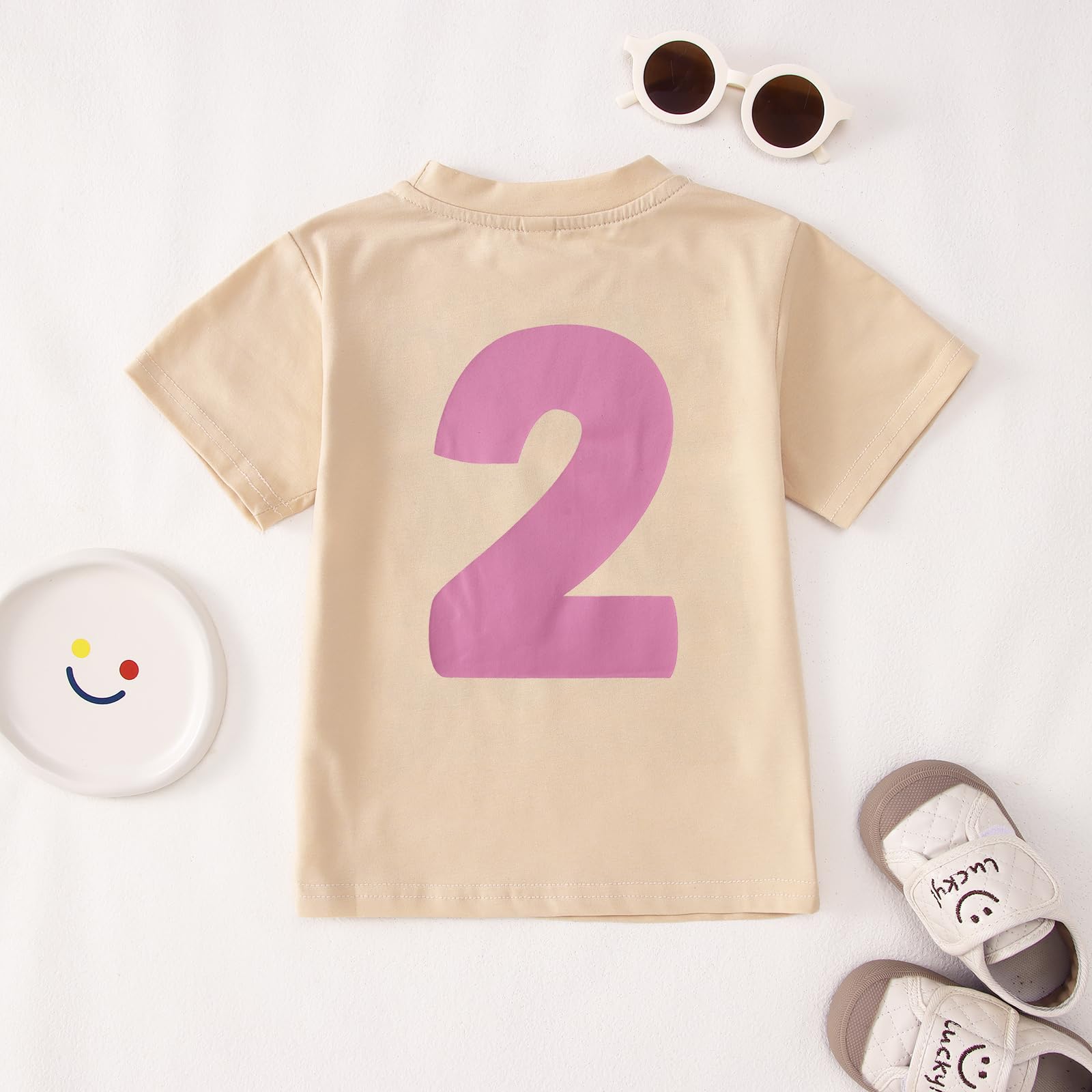 Camiseta de 2º cumpleaños para niña "I'm Two Cute", camiseta de impresora de segundo cumpleaños, camiseta de fiesta de cumpleaños, ropa de verano, manga corta, camisetas suaves de cuello redondo