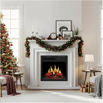 Xbeauty 36" Electric Fireplace with Mantel, Freestanding Fireplace Heater with Remote Control, 5-Level Adjustable Flame Brightness, 750W/1500W Dual Heating Modes for Living Room,Pearlwhite
