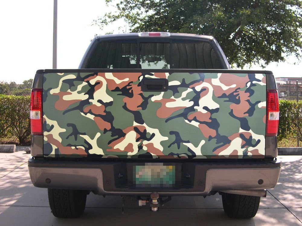 Woodland Camo Vinyl Car Boat Vehicle Wrap 2 Feet X 5 Feet Self Adhesive Stretch Conform Decal DIY