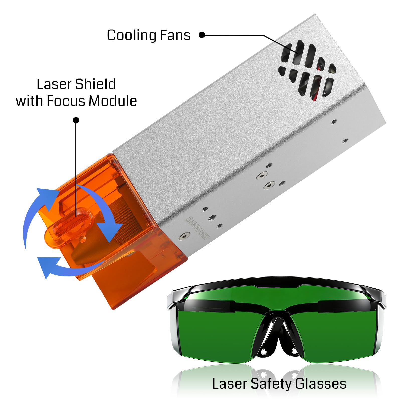 Genmitsu Lasermodul für CNC-Fräsmaschinen, 10000 mW, 435 nm für 3020-PRO/3030-PROVer Ultra, 4040-PRO/PRO MAX, PROVer XL 4030 V1/V2/2X2/4X4, Laserklasse 1