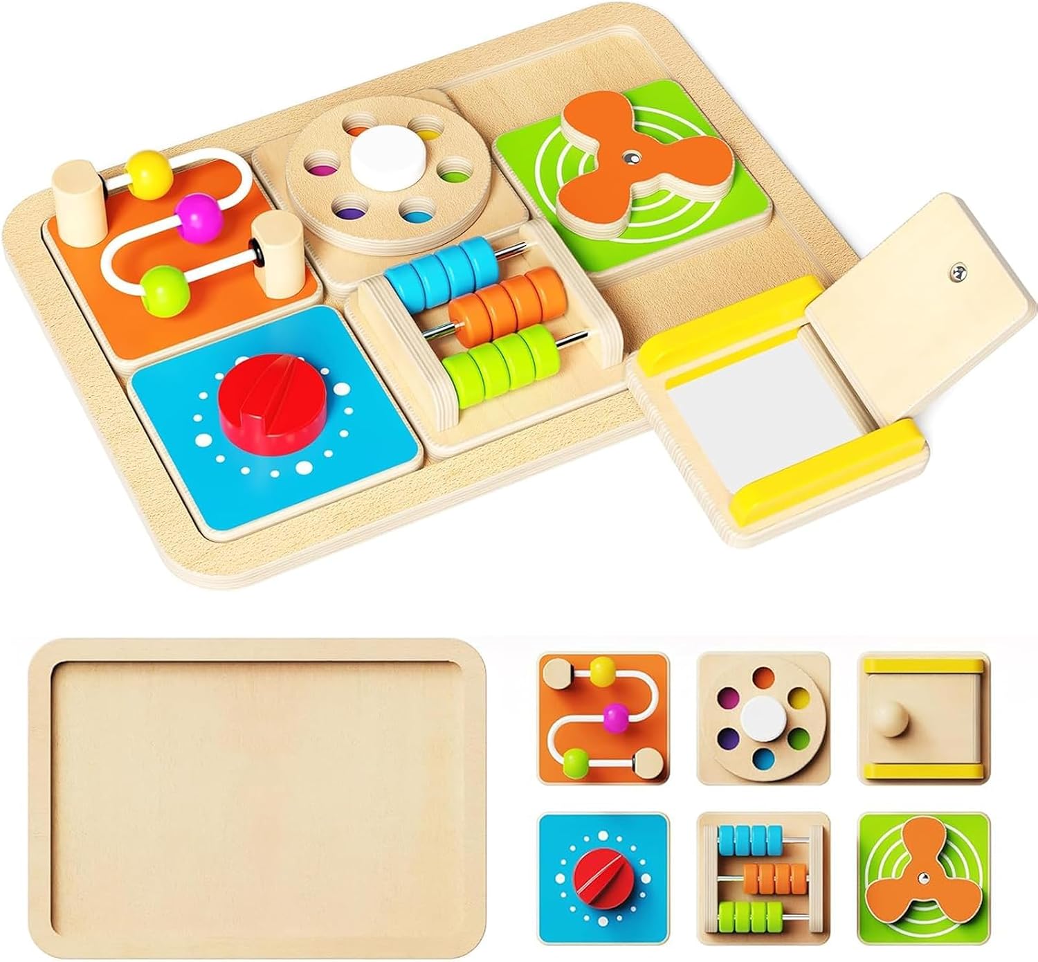 Busy Board for 1 Year Old, Montessori Sensory Learning Toy 12M+