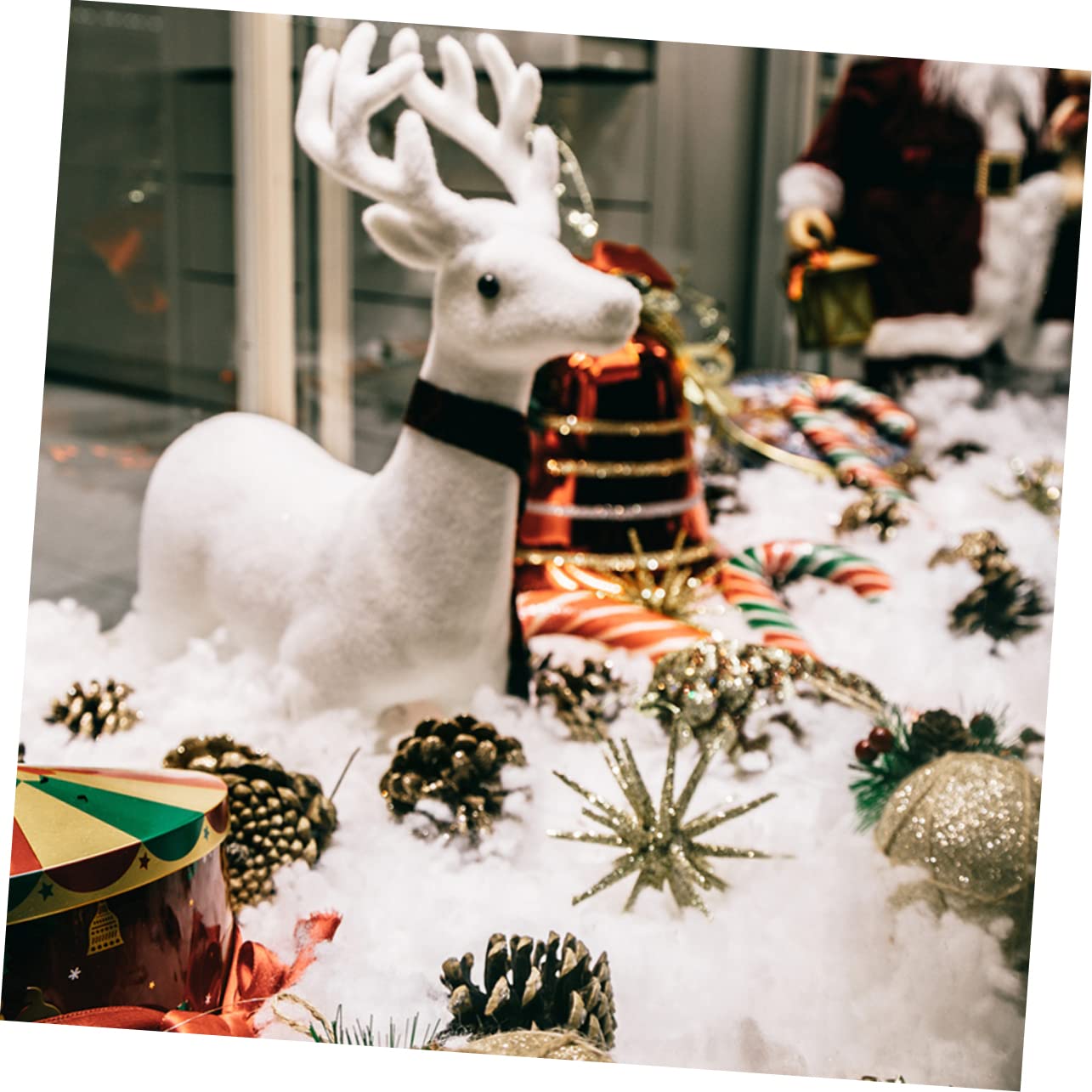 MAGICLULU 2 Stück Schneedecke Kunstschnee Dekoration Schneeflocken Dekorationen Weihnachtsdorf Zubehör Weihnachtsbrille Schneeflocken Pailletten Weihnachtsdekoration Schnee