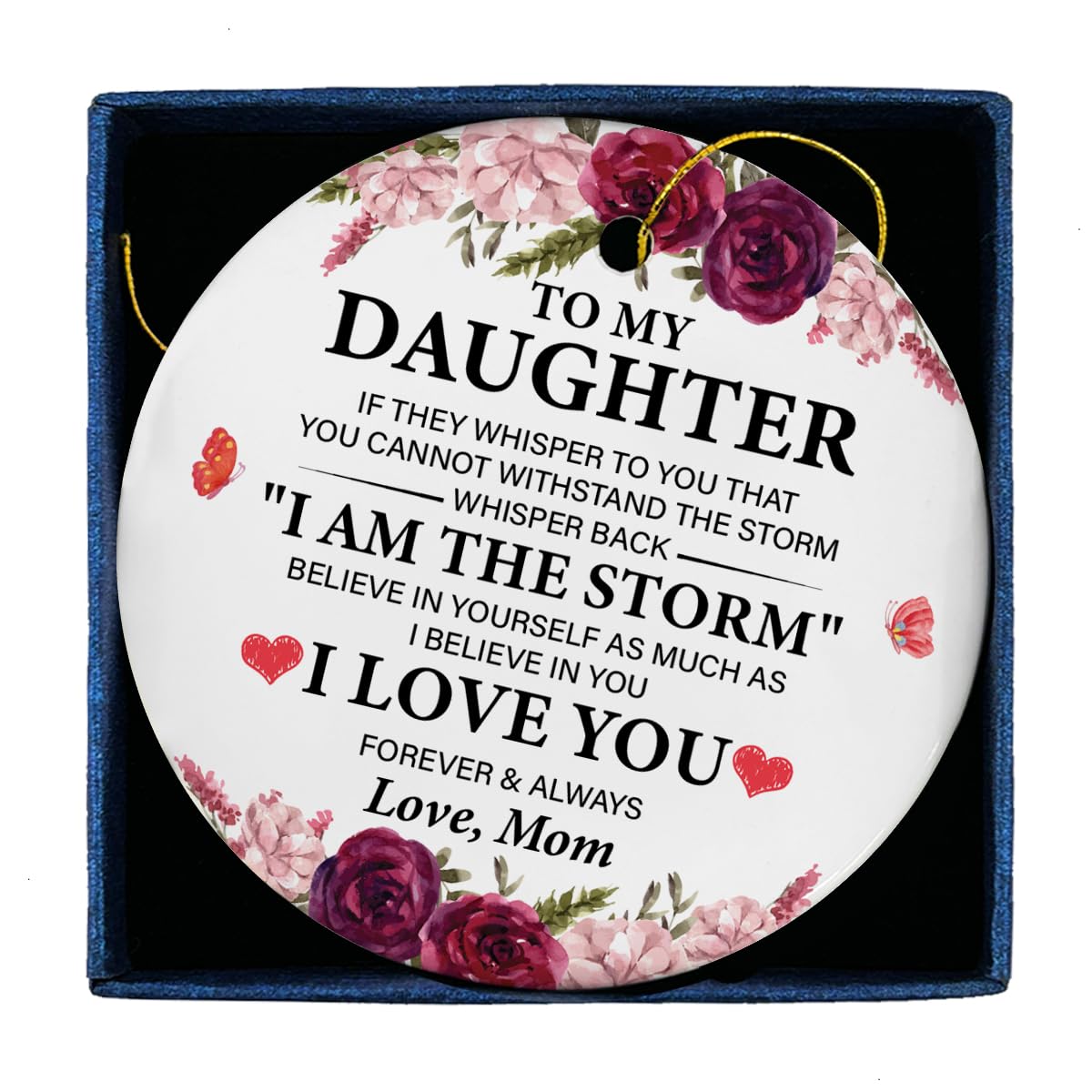 Ornament for Daughter for Christmas, Graduation or Birthday - Ceramic Hanging Tree Decoration