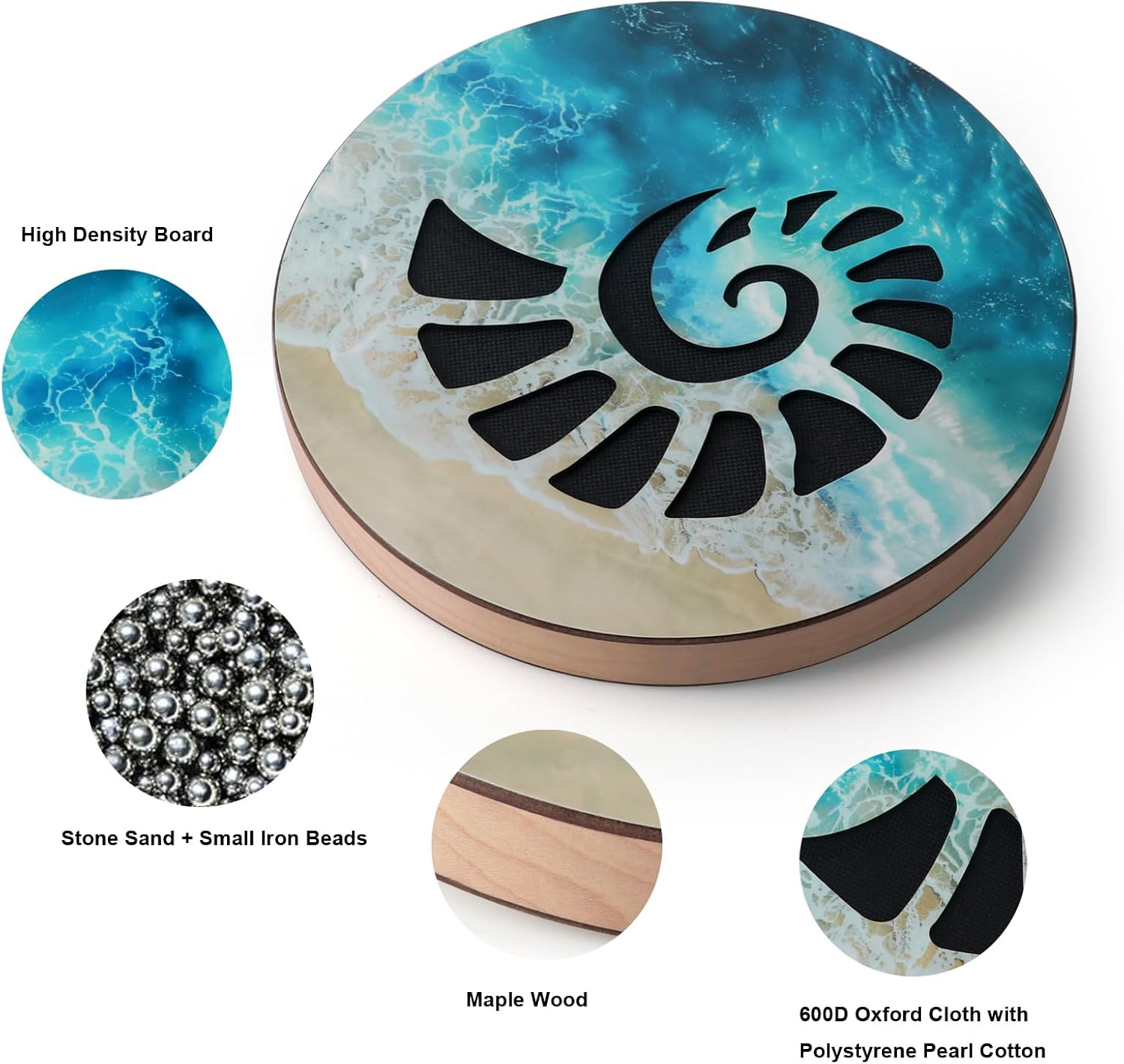 10 Inch Wooden Ocean Wave Drum, Natural Wood Stream Rain Drum, Waterfall Flowing Water Sound Percussion Instrument for Sound Healing, Yoga Meditation, Relaxation, Sound Therapy and Music Performance