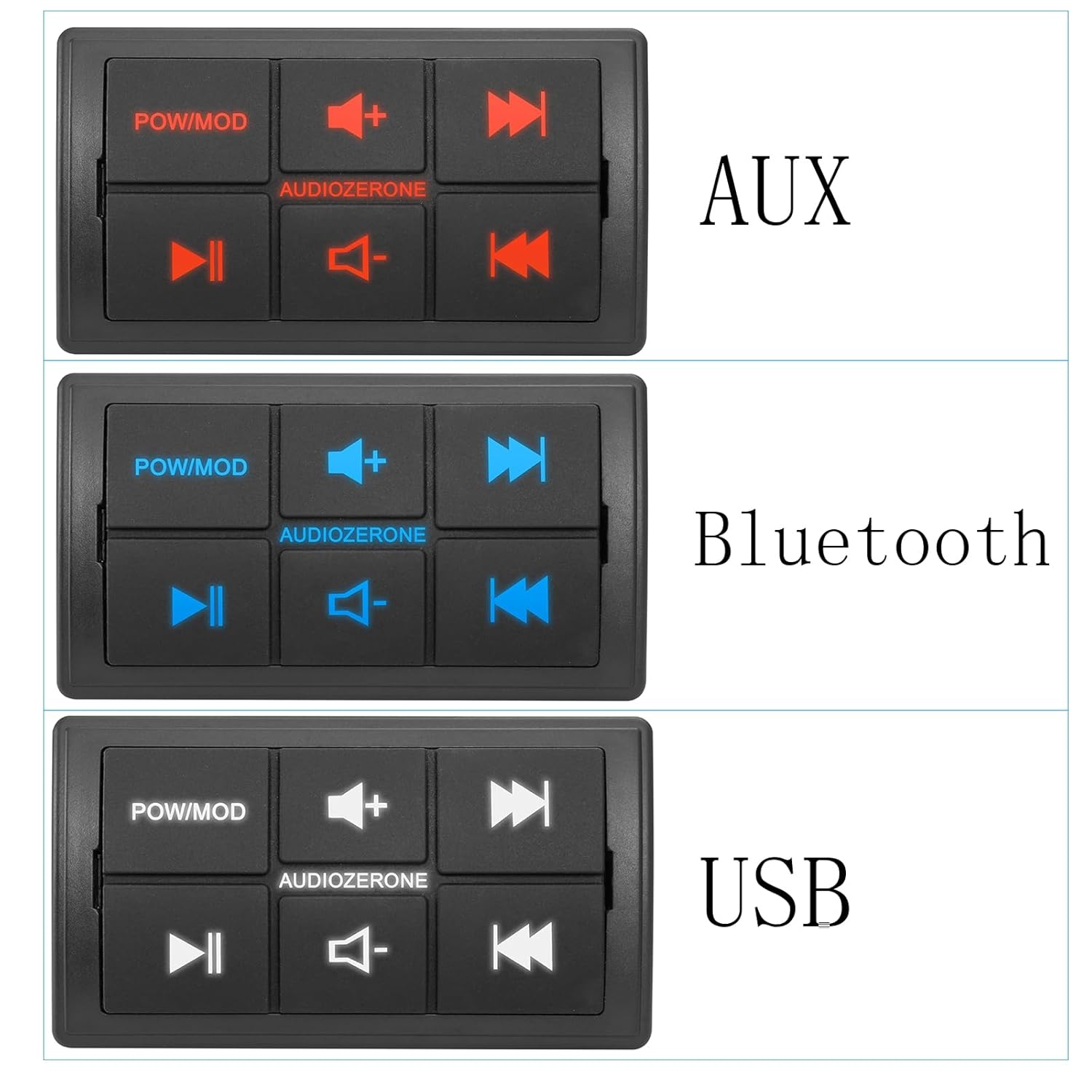 Marine Bluetooth Amplifier car Audio System Waterproof Multi-Function Remote Class D Amp ATV UTV Amp 4 Channel Output (Silvery) - Image 3