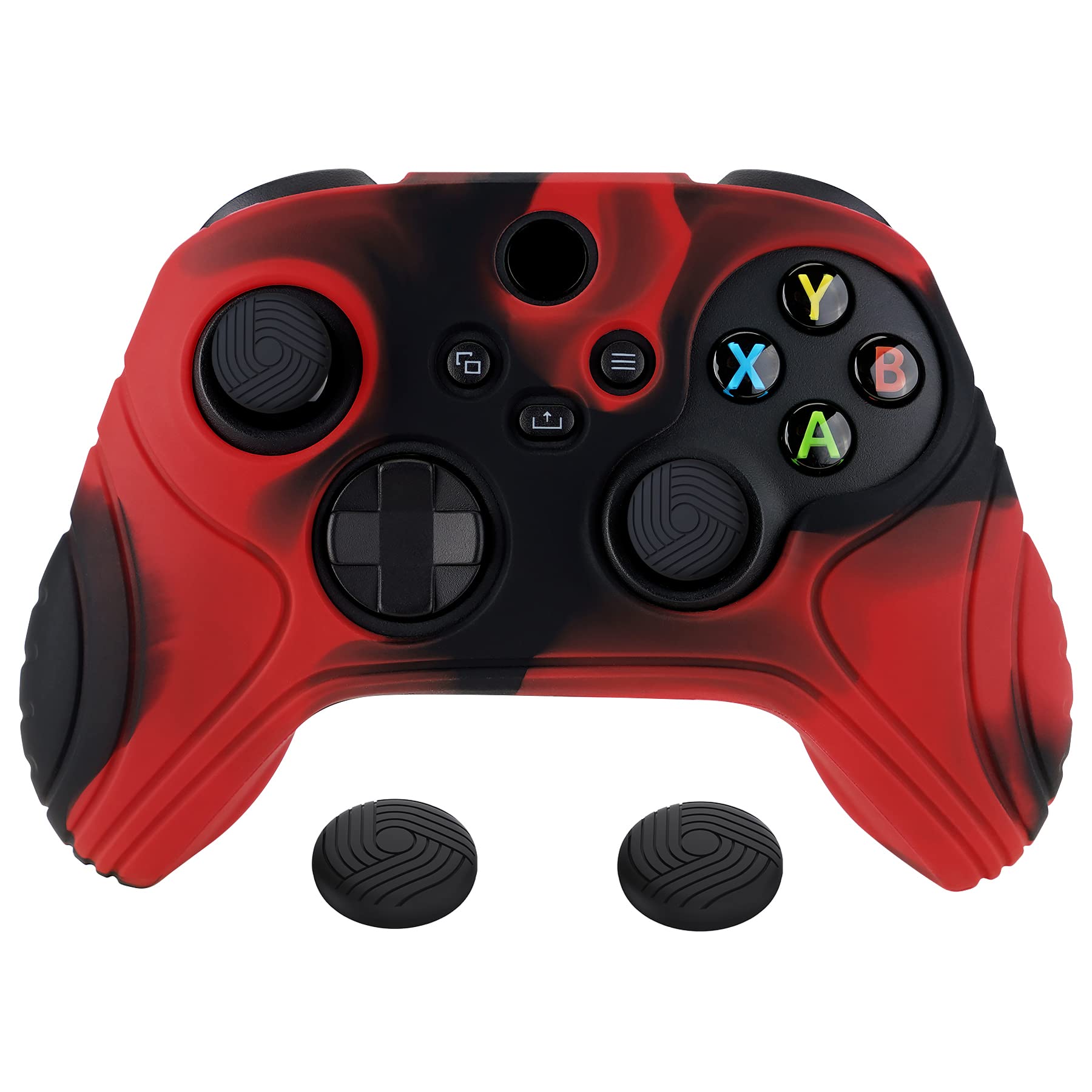 eXtremeRate PlayVital Funda de Silicona para Xbox Series X/S - Suave al Tacto, Antideslizante y Resistente, con 2 Tapas para Joysticks, Cubierta Protectora de Goma (Edición Samurai-Rosa Sakura) — view 27
