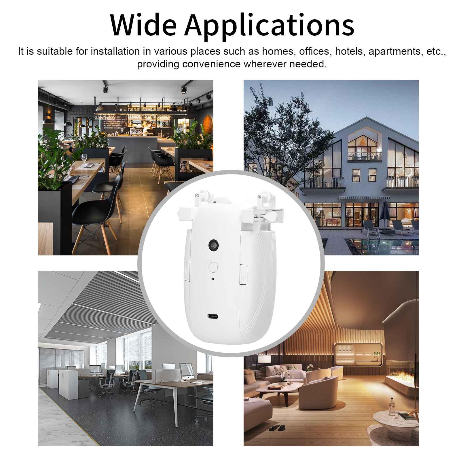 Intelligenter 3-in-1-Vorhangmotor für Zuhause – Elektrischer Vorhangöffner ohne Verkabelung mit Fernbedienung für I-Schienen/U-Schienen/Römische Gardinenstangen (1 Stück)