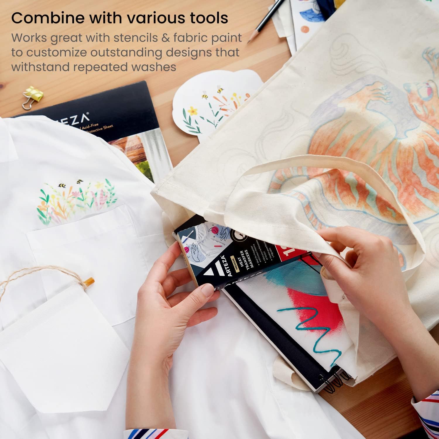 Heat Transfer Arteza Fabric Markers Set Dual Tip Arteza Permanent