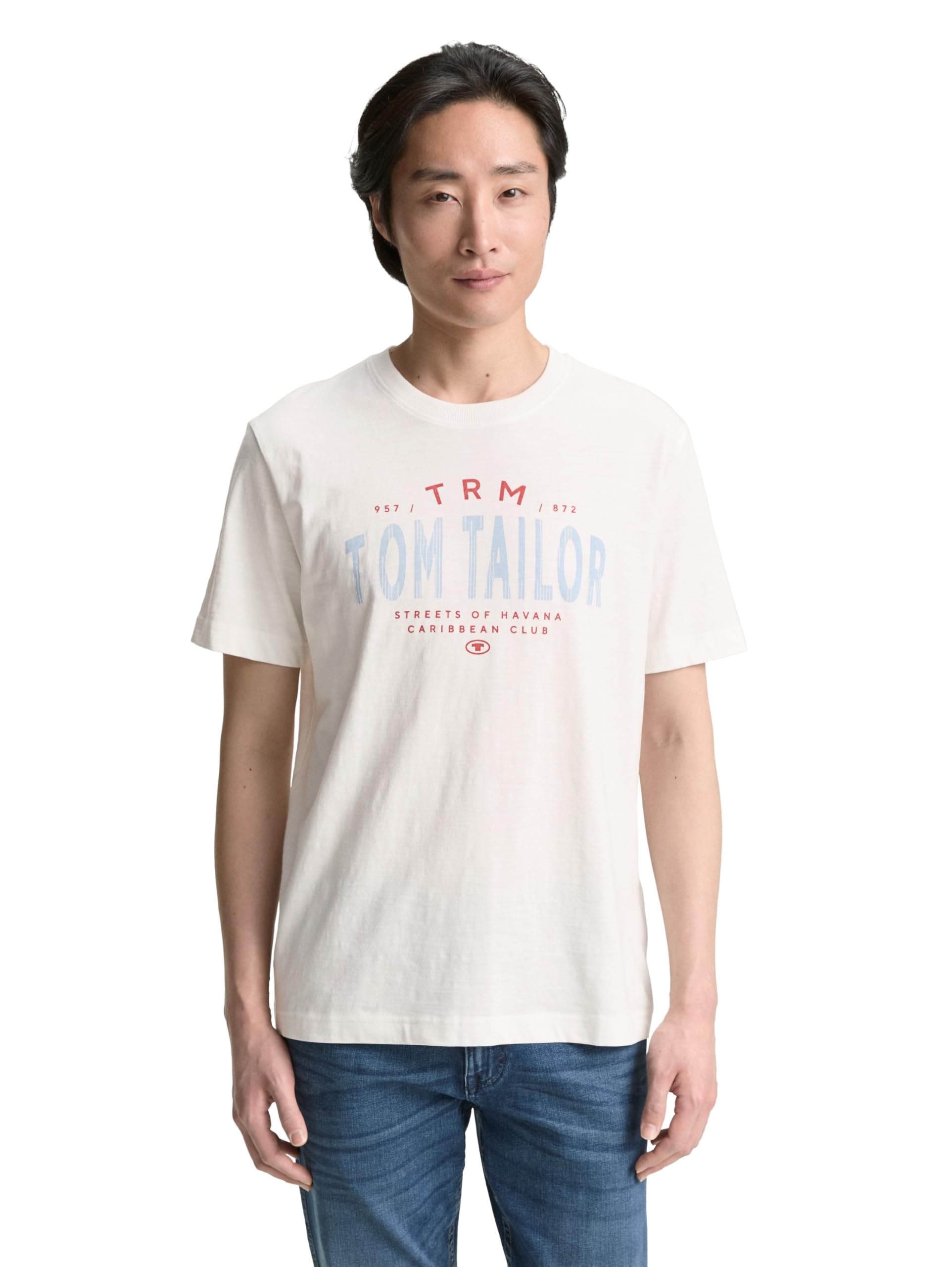 Tom Tailor Men's 10332 - Off White T-Shirt, M