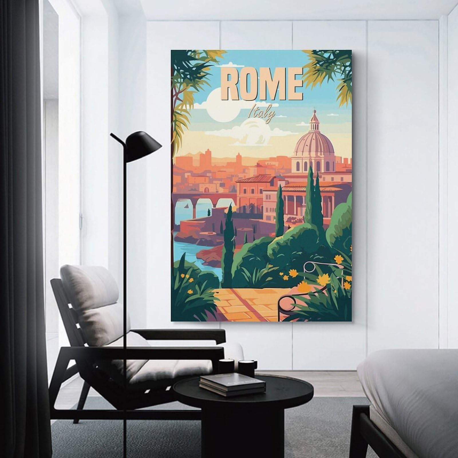 Junmoney Rome Italy(2) Canvas Art Print, 24x36inch(60x90cm), for Office Decor, Home Working Or Creative Rooms, Wall Art That Adds Style to Work Areas