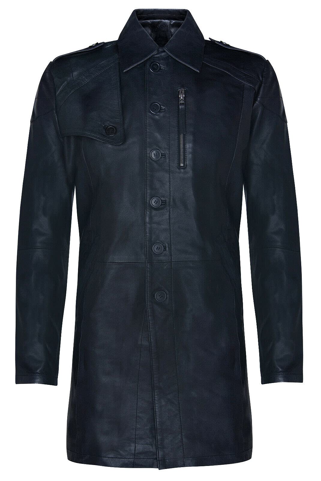 Gabardina Larga Clásica para Hombre de Cuero Auténtico Crombie