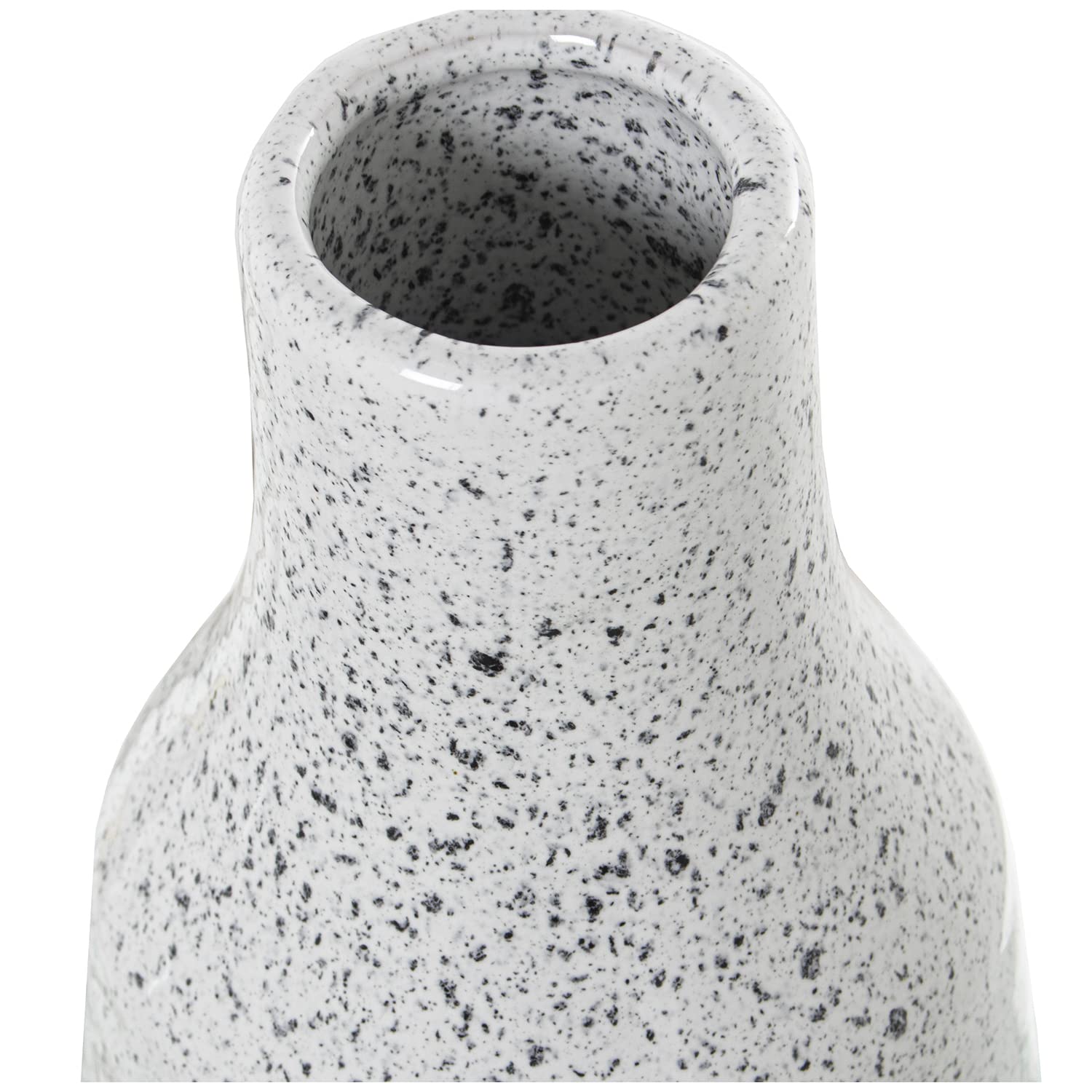 JARRÓN CERÁMICA PLATEADO/BLANCO °14X42CM