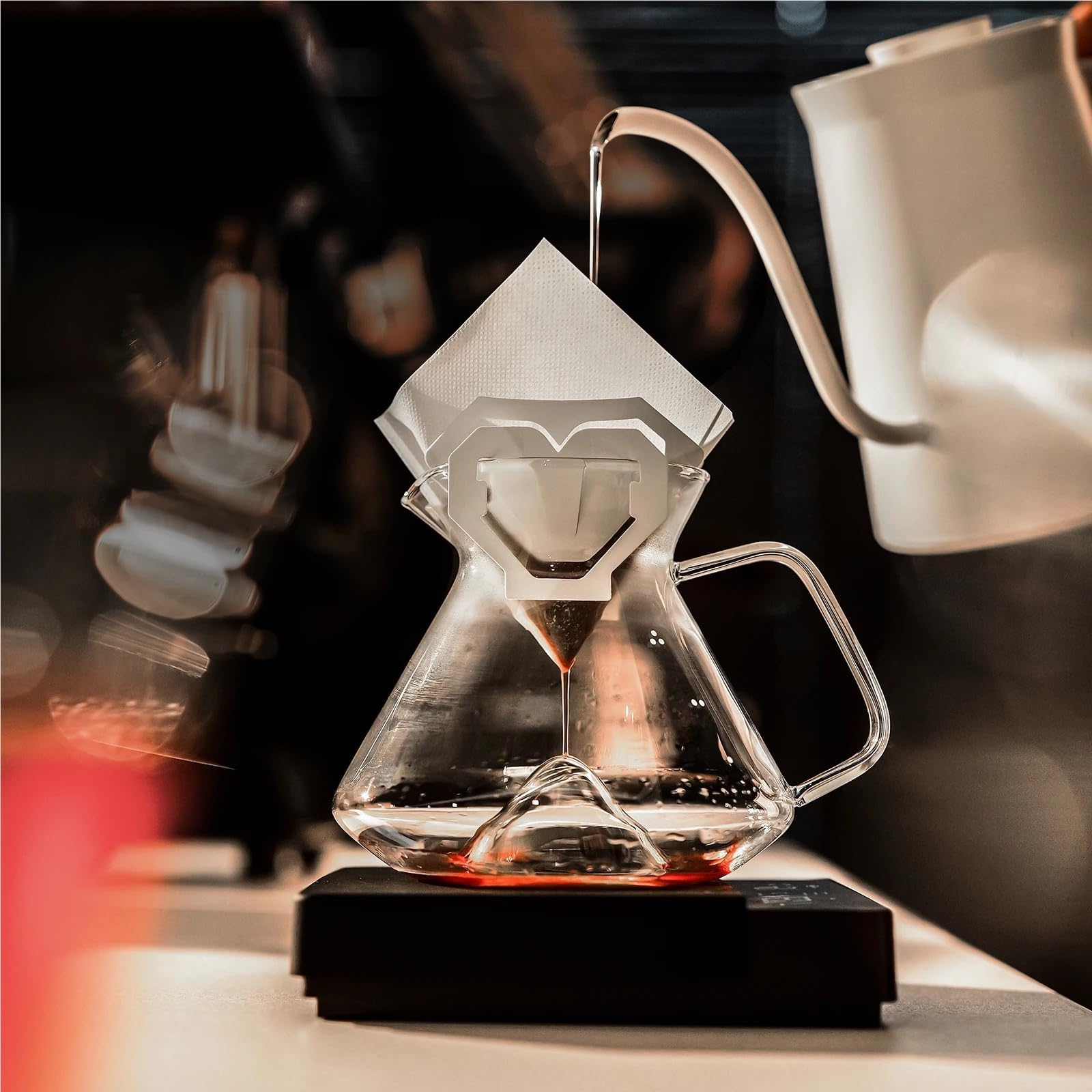 Compatibile con il caffè in vetro Hill MHW-3BOMBER | Bocca antigoccia a 45°, resistente agli sbalzi termici da -20°C a 120°C(600ml Aurora)