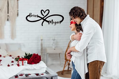 Miniatura 3 de Letrero de metal con diseño de infinito personalizado, decoración de pared con corazón infinito, regalo de aniversario, día de San Valentín, letrero