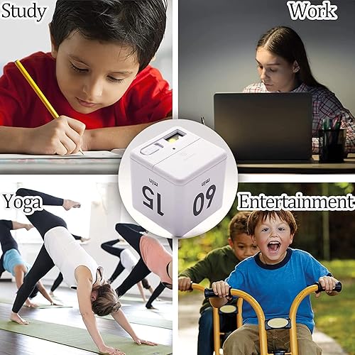 Miniatura 5 de Temporizador de cubo, gestión del tiempo y ajustes de cuenta regresiva con sensor de gravedad, temporizador abatible para estudiar, cocinar, leer,