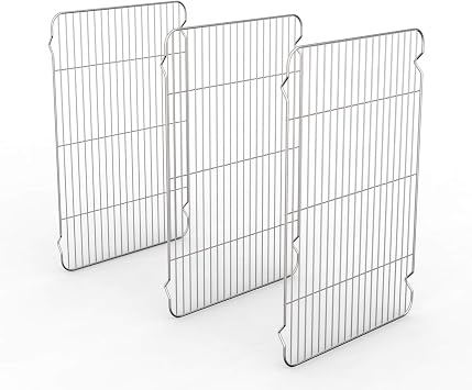 Cooling Rack Set of 3, Baking Rack Stainless Steel Wire Rack for Baking Cooking Roasting Grilling Cooling, 15 x 11 x 0.5 Wire Racks, Fit Various Size Cookie Sheets Oven