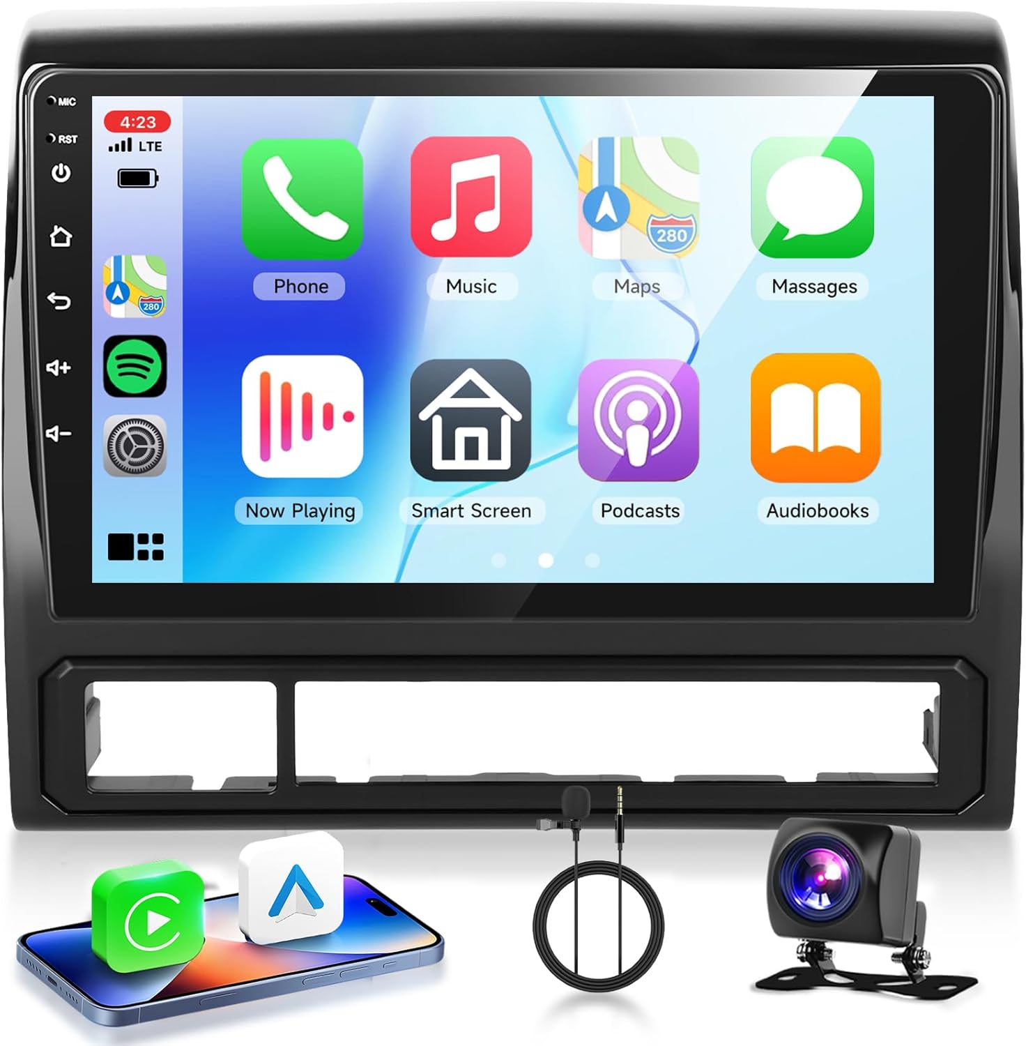 Car Stereo for Toyota Tacoma 2005-2015[2+64G] Android Car Stereo Wireless Carplay Android Auto,9“ Touchscreen Radio,GPS,WiFi,EQ DSP,Bluetooth,SWC,Backup Camera Upgrade for Tacoma Radio