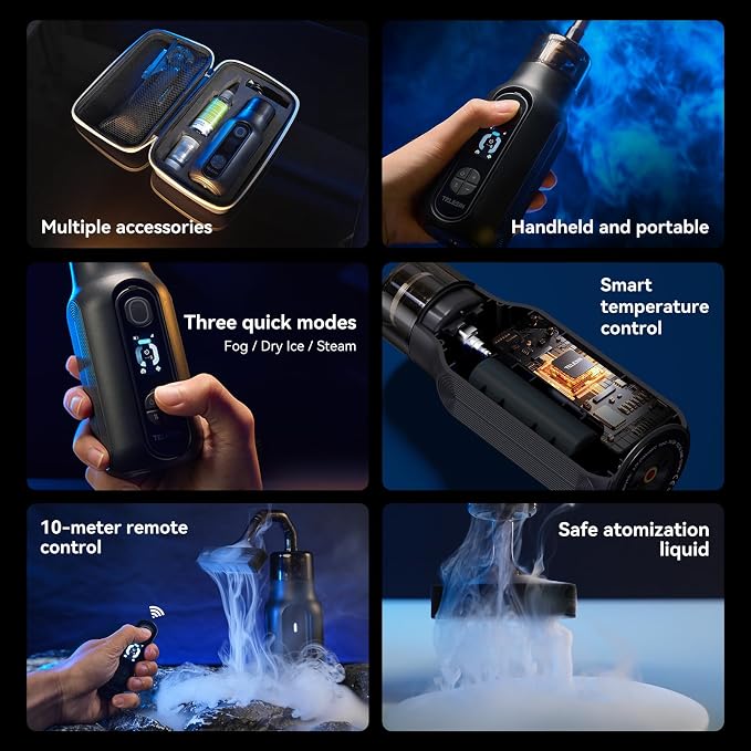 TELESIN C40 Máquina de humo portátil de 40W con control remoto miniatura 9