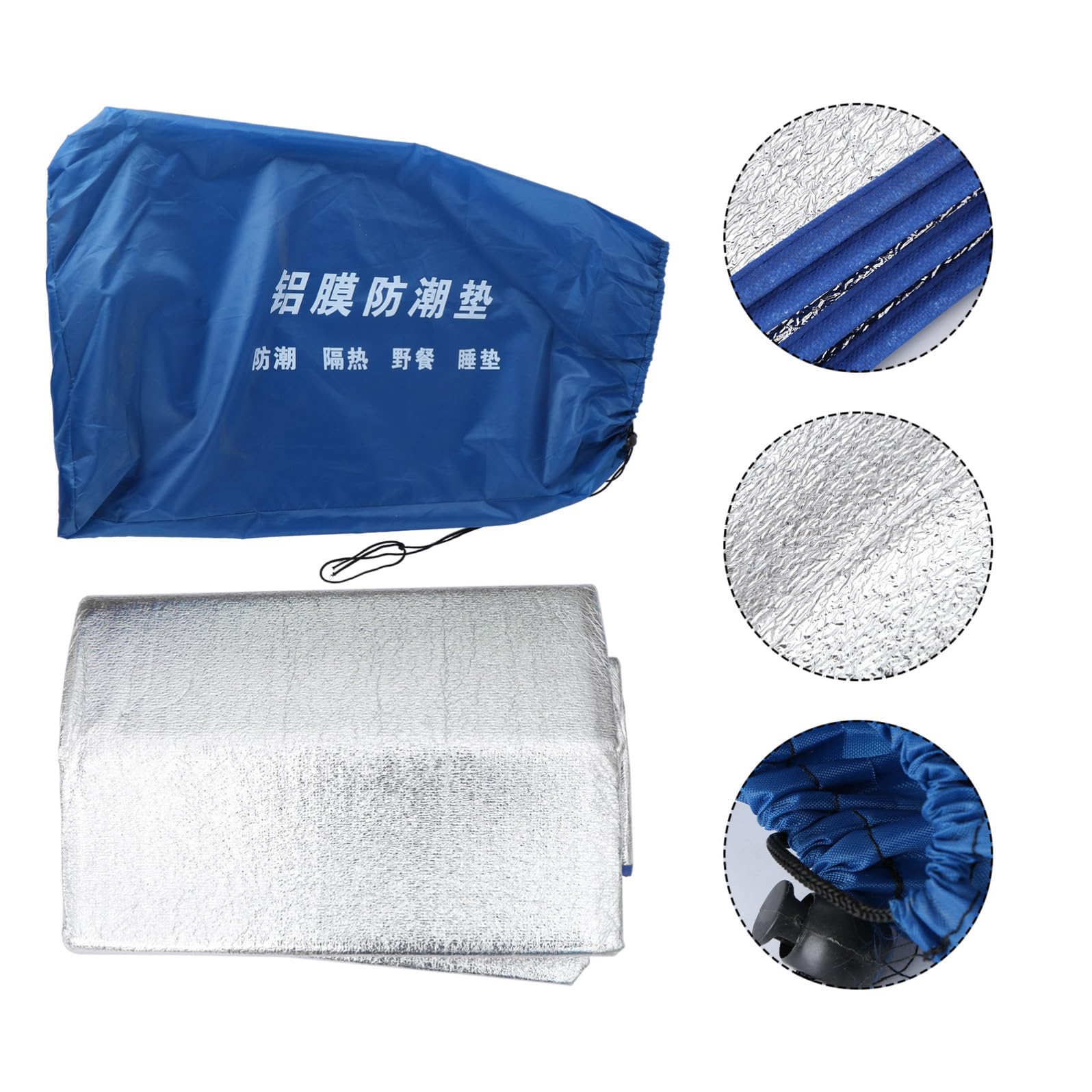 Esterilla de Camping de Aluminio y EVA Plegable, Plata, 1