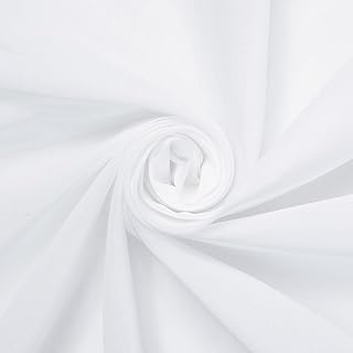 100% Cotton Voile Fabric Solid Pattern 60 (1 Yard, White)