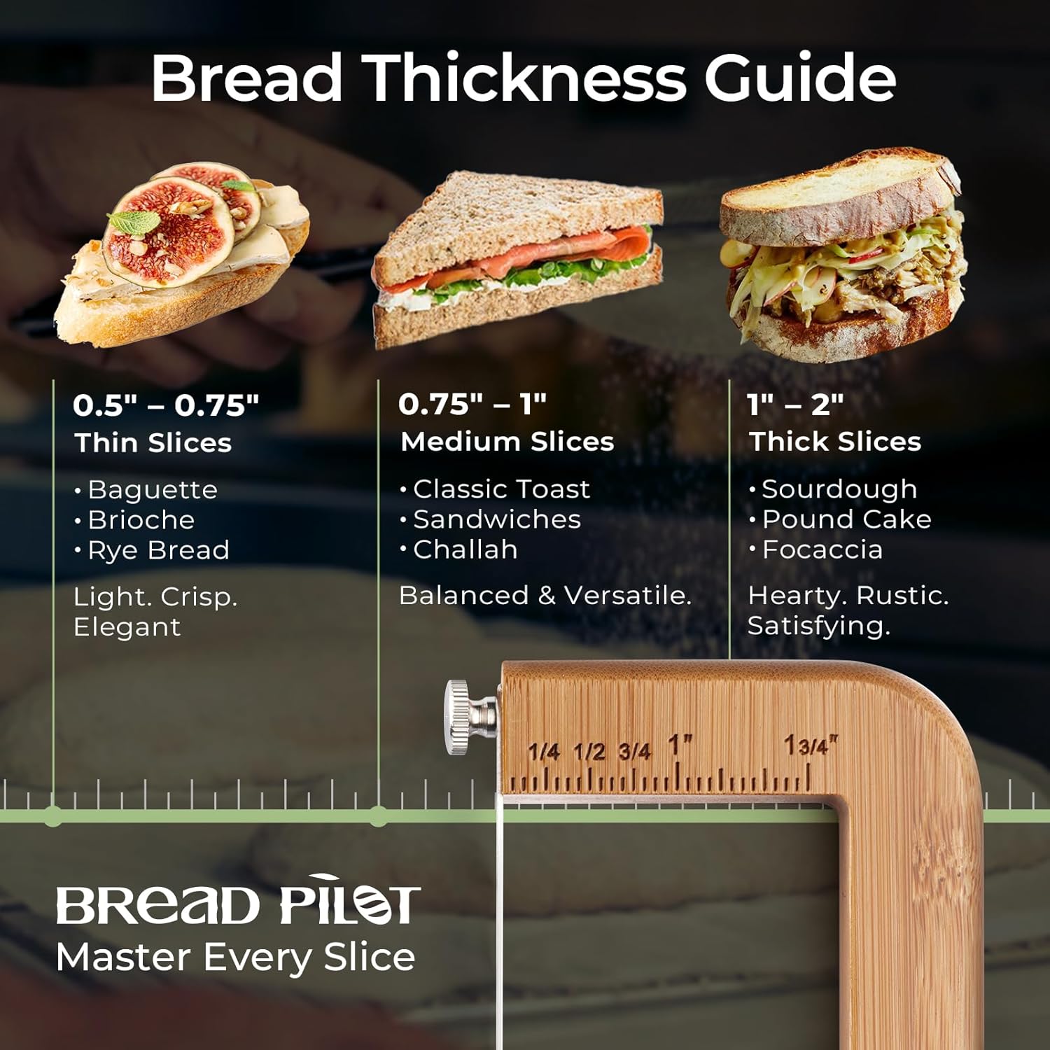 keechee Sourdough Bread Knife – Extra Large Bread Slicer for Homemade Bread with Thickness Guide & Stainless Steel Blade, Even Slice Cutter for Baguettes, Bagels, Gift for Bread Lovers (Standard) thumbnail