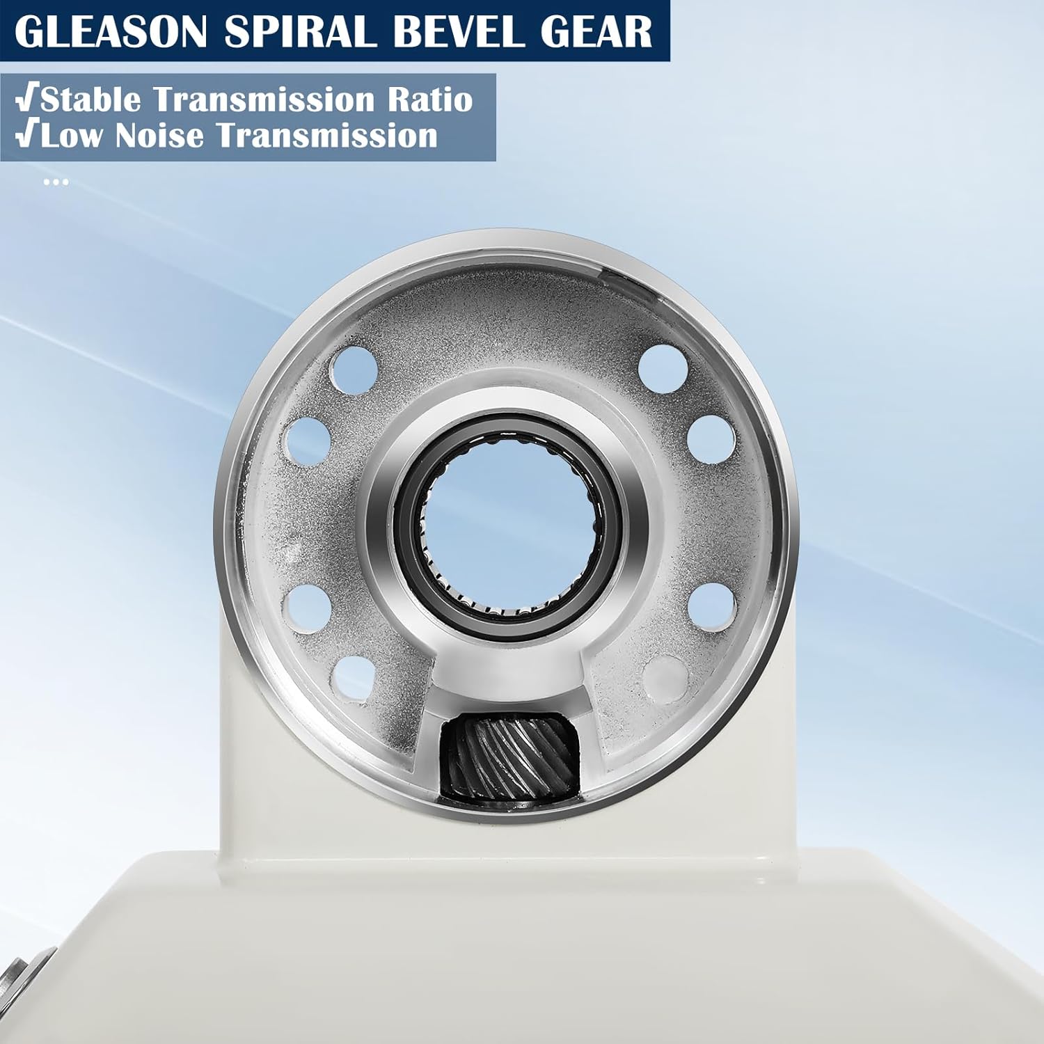 Close-up view of the Gleason Spiral Bevel Gear in the FAHKNS Z-Axis Power Feed