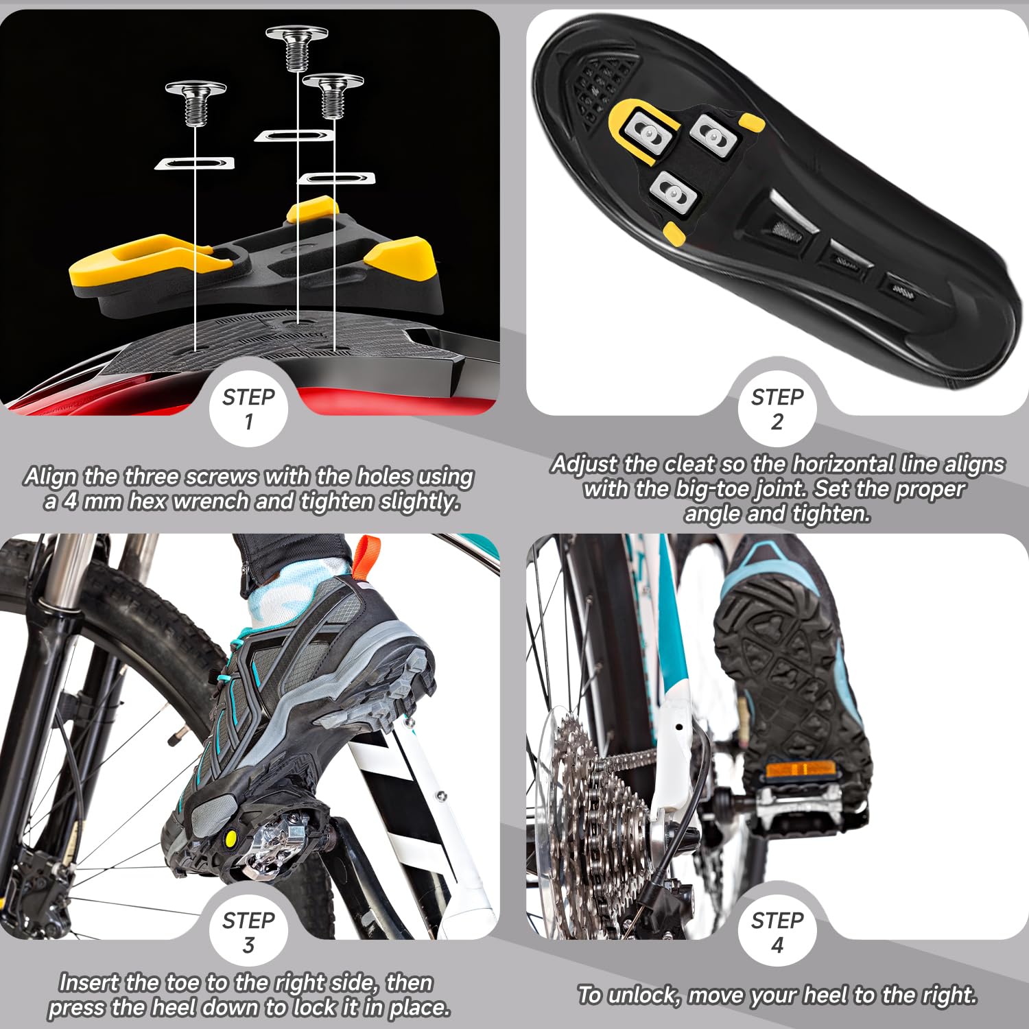 Cala Compatible con SPD-SL para Shimano (SH10/SH11/SH12)