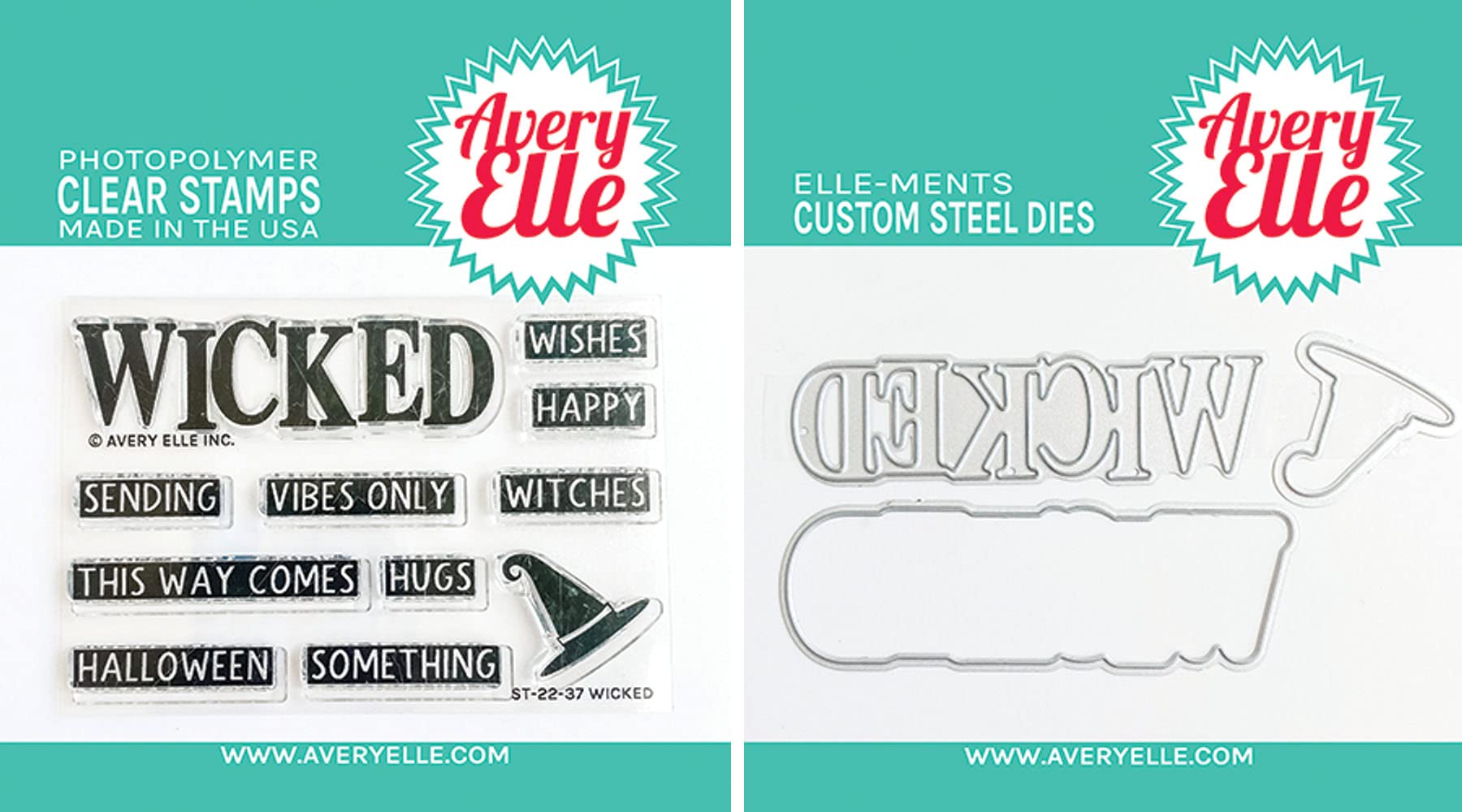 Avery Elle - Wicked - Clear Stamps and Dies Set - 2 Item Bundle