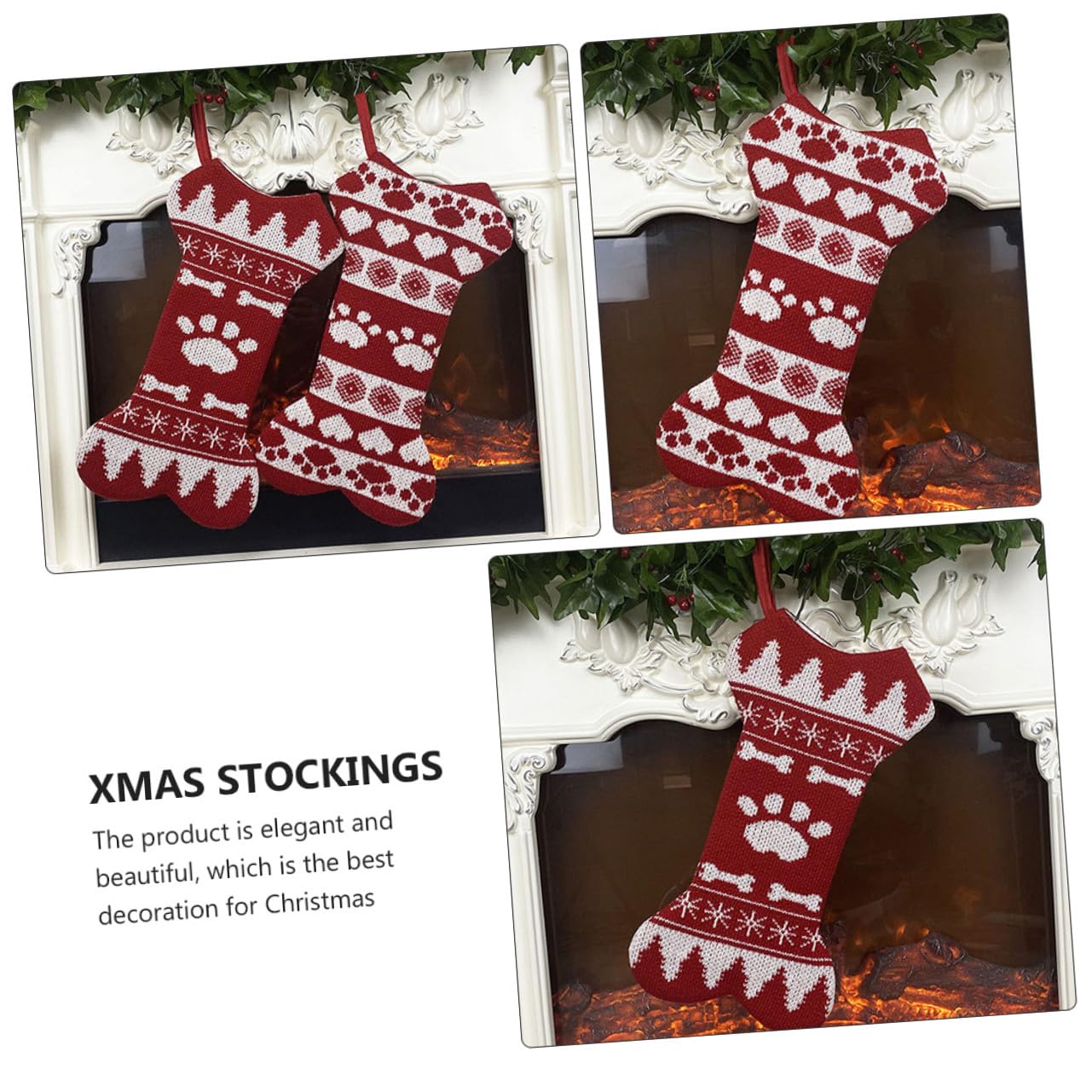 Artibetter Set 2 Calze di Natale Divertenti e Classiche Resistente per Decorazioni Festive e Regali di Natale Calza della Befana Creativa da Appendere per e Amici Addobbi Natalizi per Casa