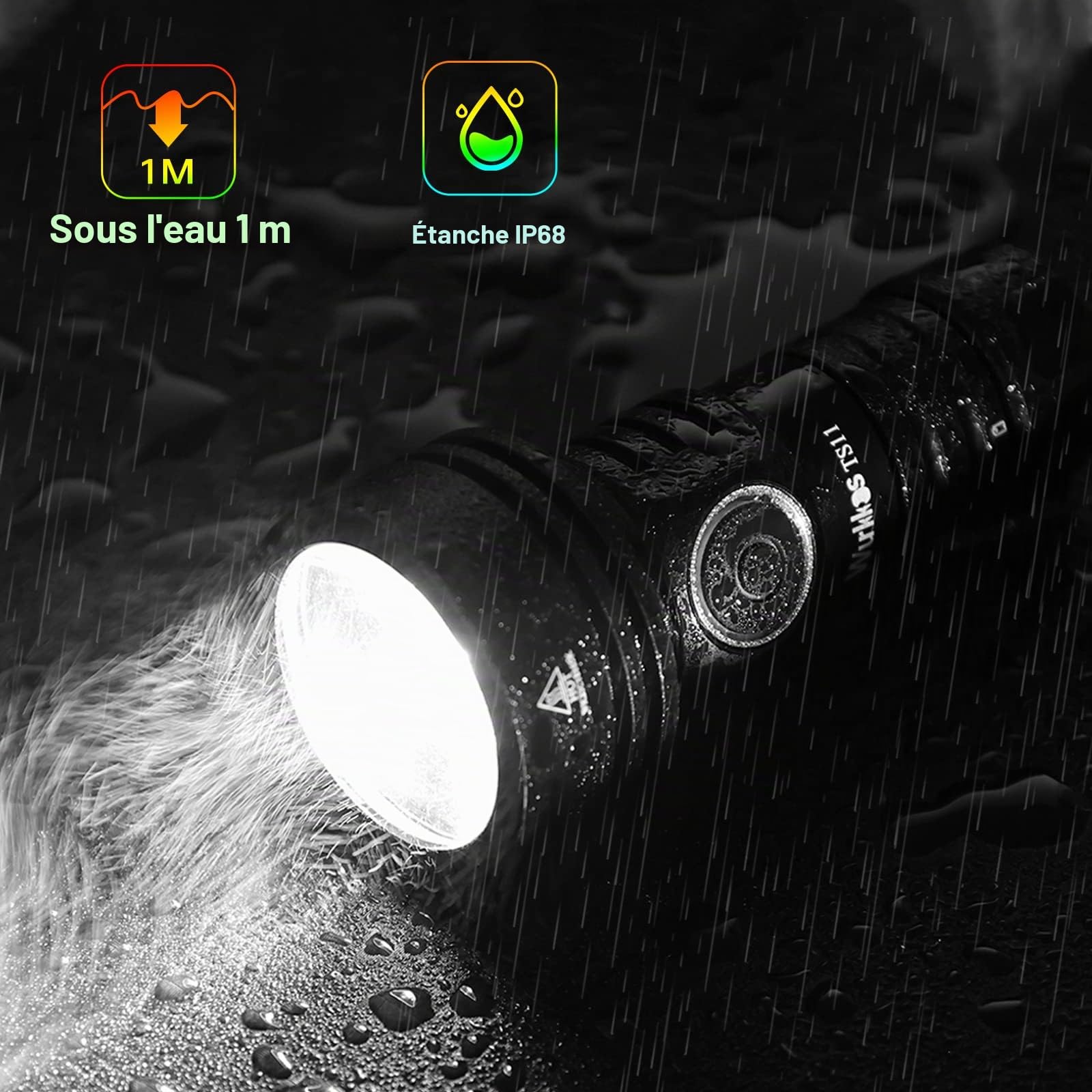 Wurkkos TS11 Lampe de poche LED 2000 lumens avec LED SFT40, Max Throw 616M, lampe de poche d'extérieur USB-C rechargeable avec objectif TIR, BLF Anduril 2.0 UI