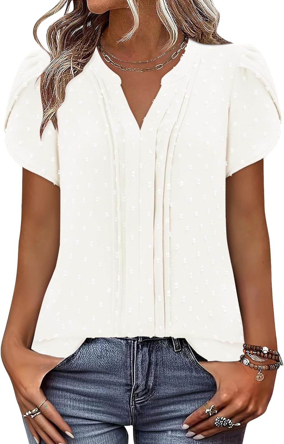 BETTE BOUTIK Women Short Sleeve Boho Tops Summer Dressy Casual Shirts Trendy Western Blouses