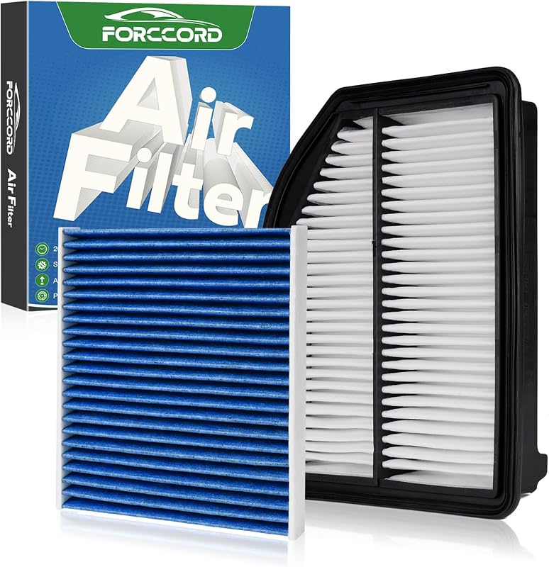 Kit de filtros de ar do motor e cabine Forccord para Honda CR-V L4 2.4L 2012–2014 – 2 unidades