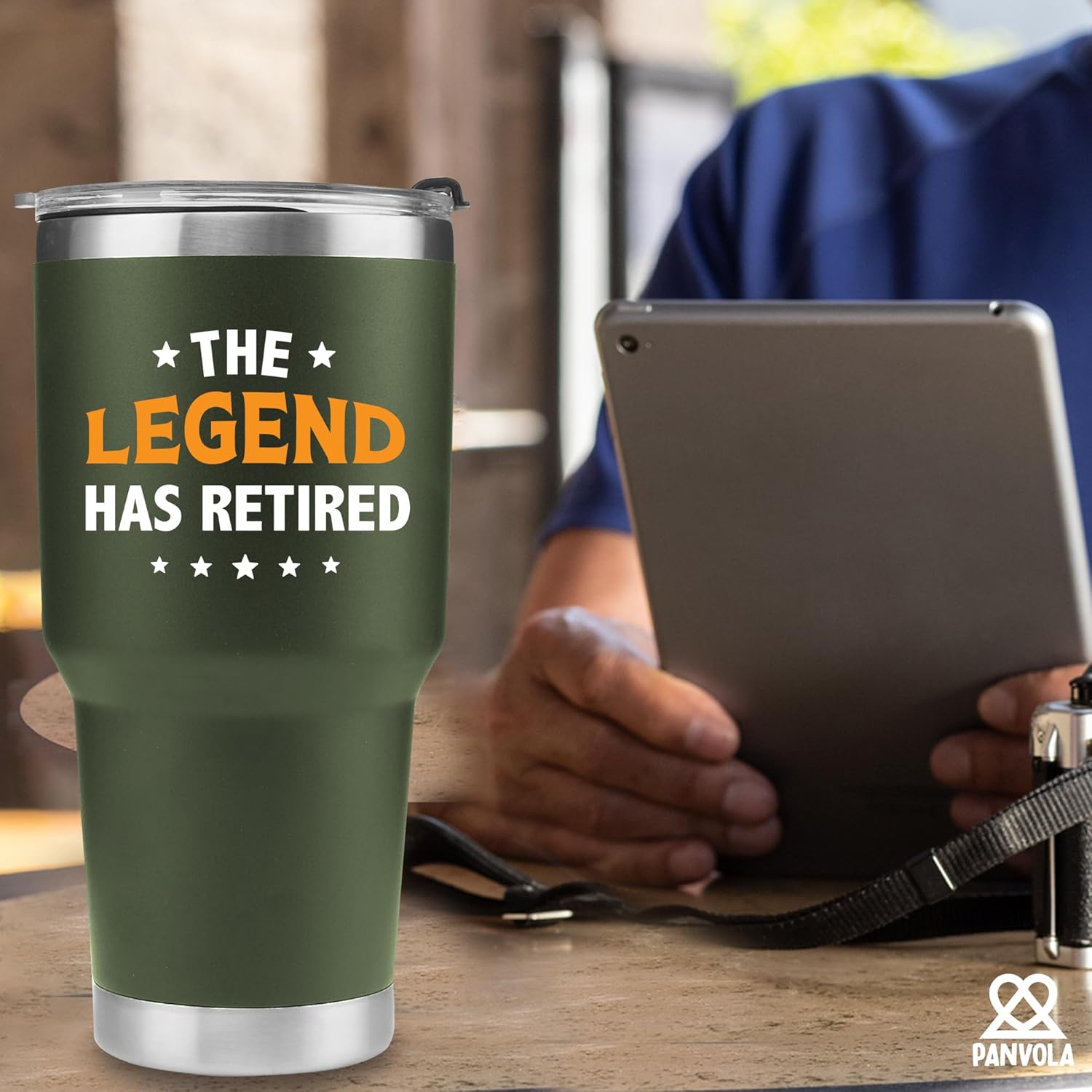 Panvola The Legend Has Retired Tumbler Retirement Gifts For Women Men Vacuum Insulated Stainless Steel Tumbler With Removable Lid And Straw Green 30 oz - Image 7