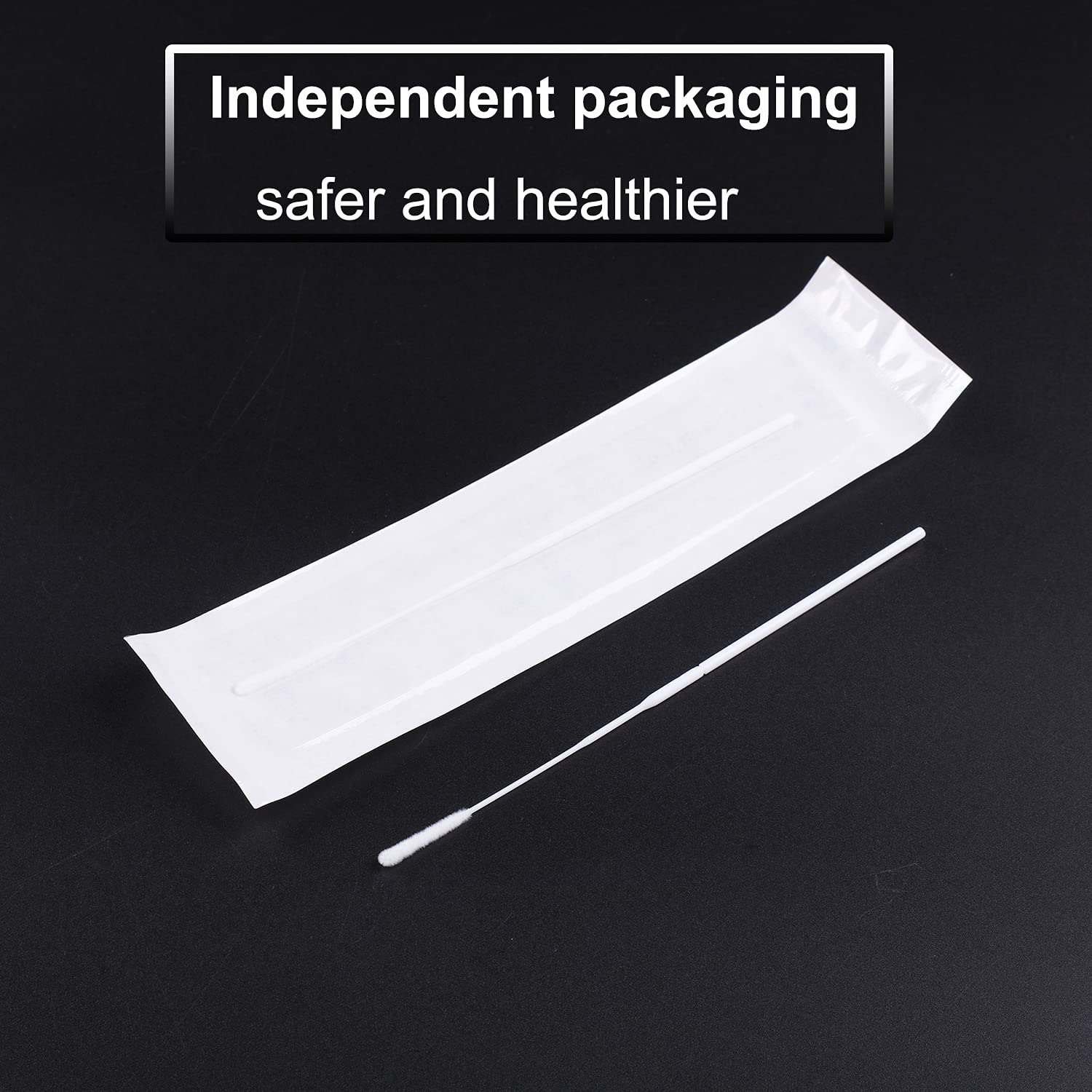 500 Pack Nasopharyngeal Nylon Specimen Flocked Swab, Nasal Swabs Sterile Nasopharyngeal Swab Individually Wrapped, Nylon Flocking Tip ABS Handle Flocked Swab for Sampling