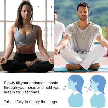 3PCS Breathing Necklace, Stainless Steel Anxiety Necklace, Breathing Exercises Necklace in 3 Colors, Portable Stainless Steel Whistle Necklaces for Men Women Meditation