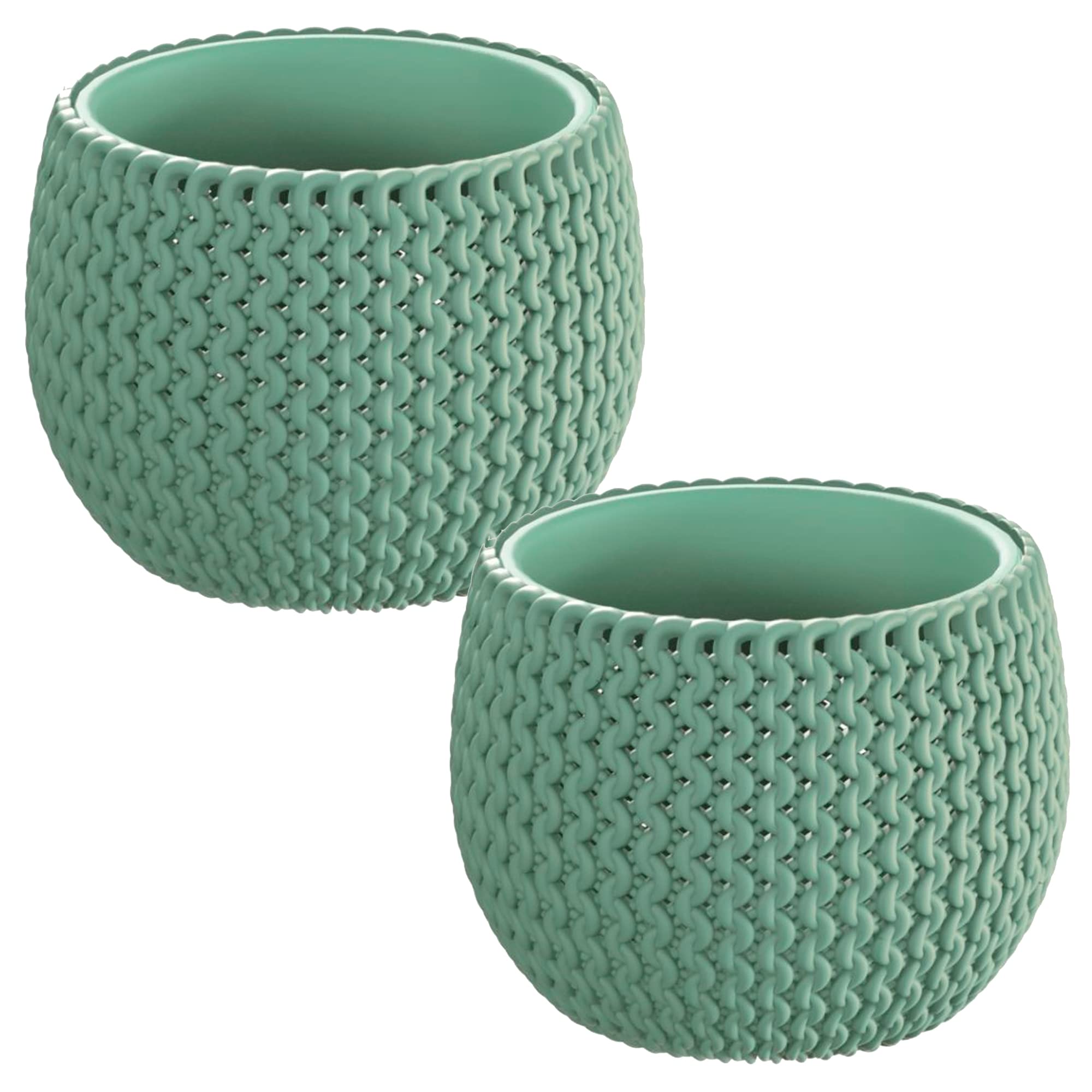 Pot rond Splofy Bowl sauge Wellhome avec réservoir pour végétaliser votre balcon