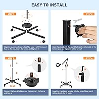 Vista 9 de KIRKAS Lupa de piso grande 12X con luz y soporte, color infinito regulable 2 en 1 lámpara de lupa iluminada para trabajo cercano, lectura