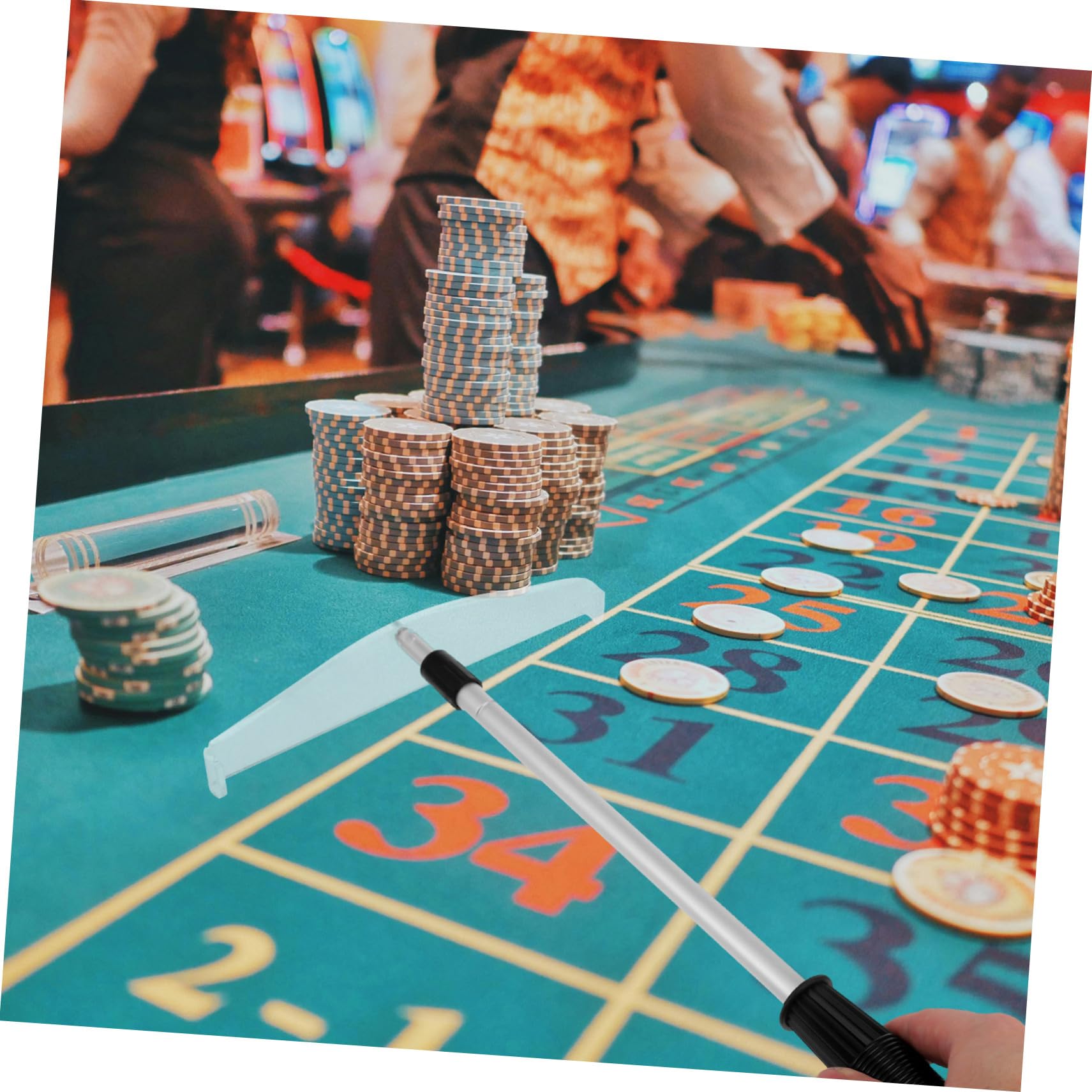 ORFOFE Râteau Poignée Poker Télescopique pour en de Métal Jetons Abs Confortable, Facile à Utiliser, pour Salle de Jeux et Domicile