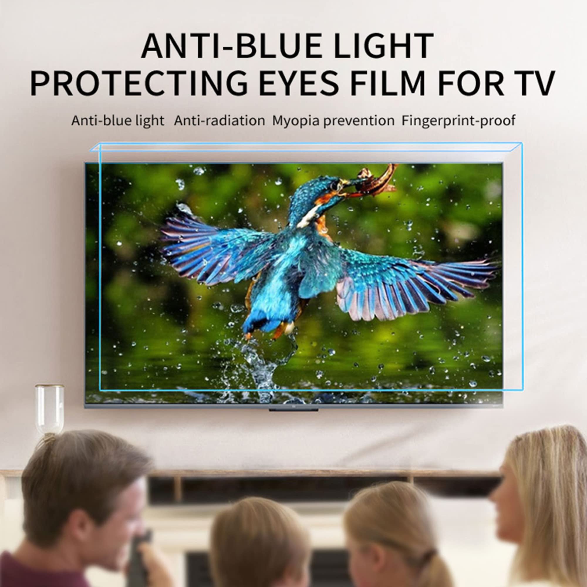 Filtro Protector de Pantalla de TV antiarañazos para el hogar, Filtro de luz Azul antideslumbrante Anti UV, película de protección Ocular, para TV Plana Curvada de 32-75 Pulgadas/3