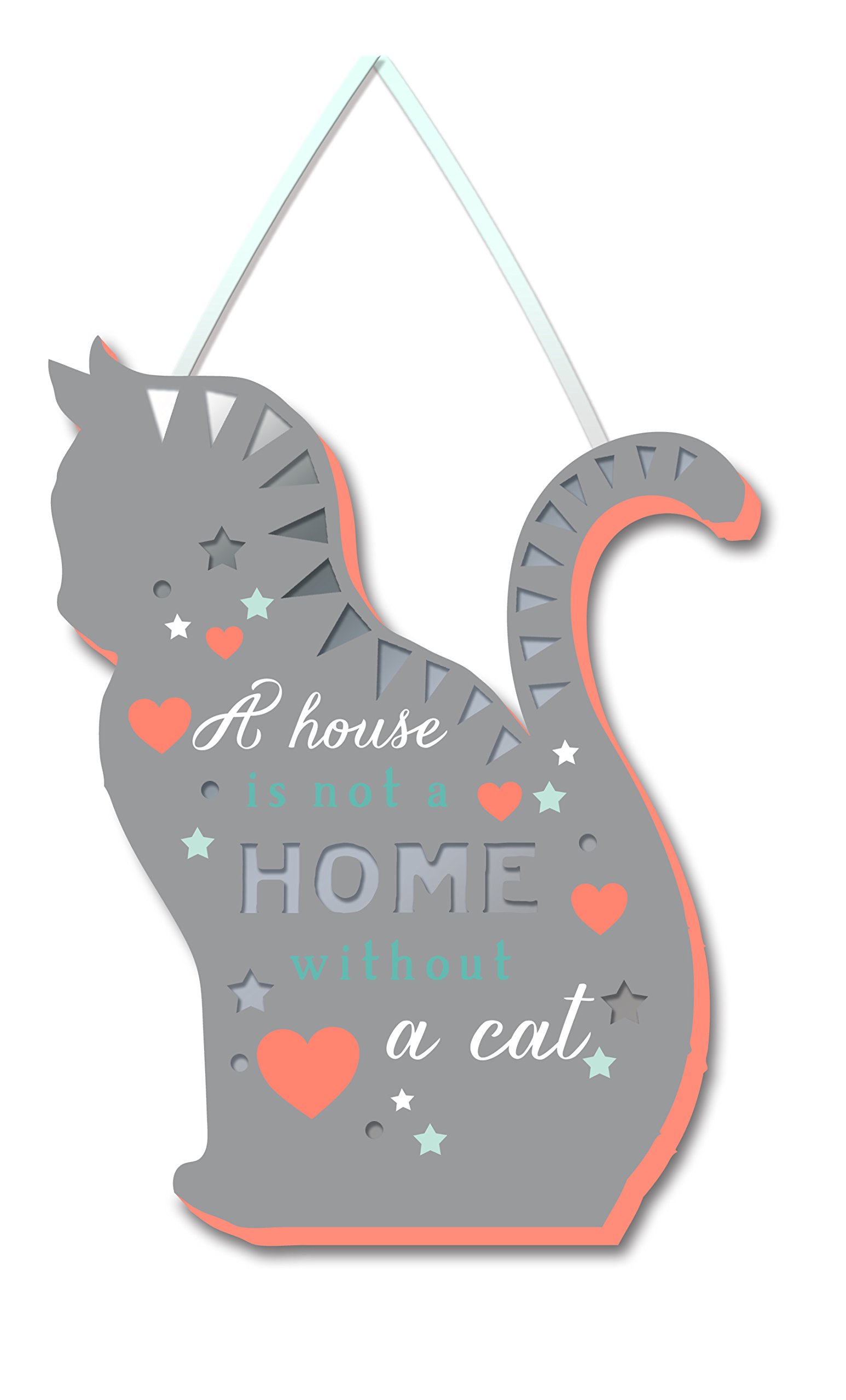 Wpl A House Is Not A Home Without A Cat Mirror Mirror Wooden Plaque