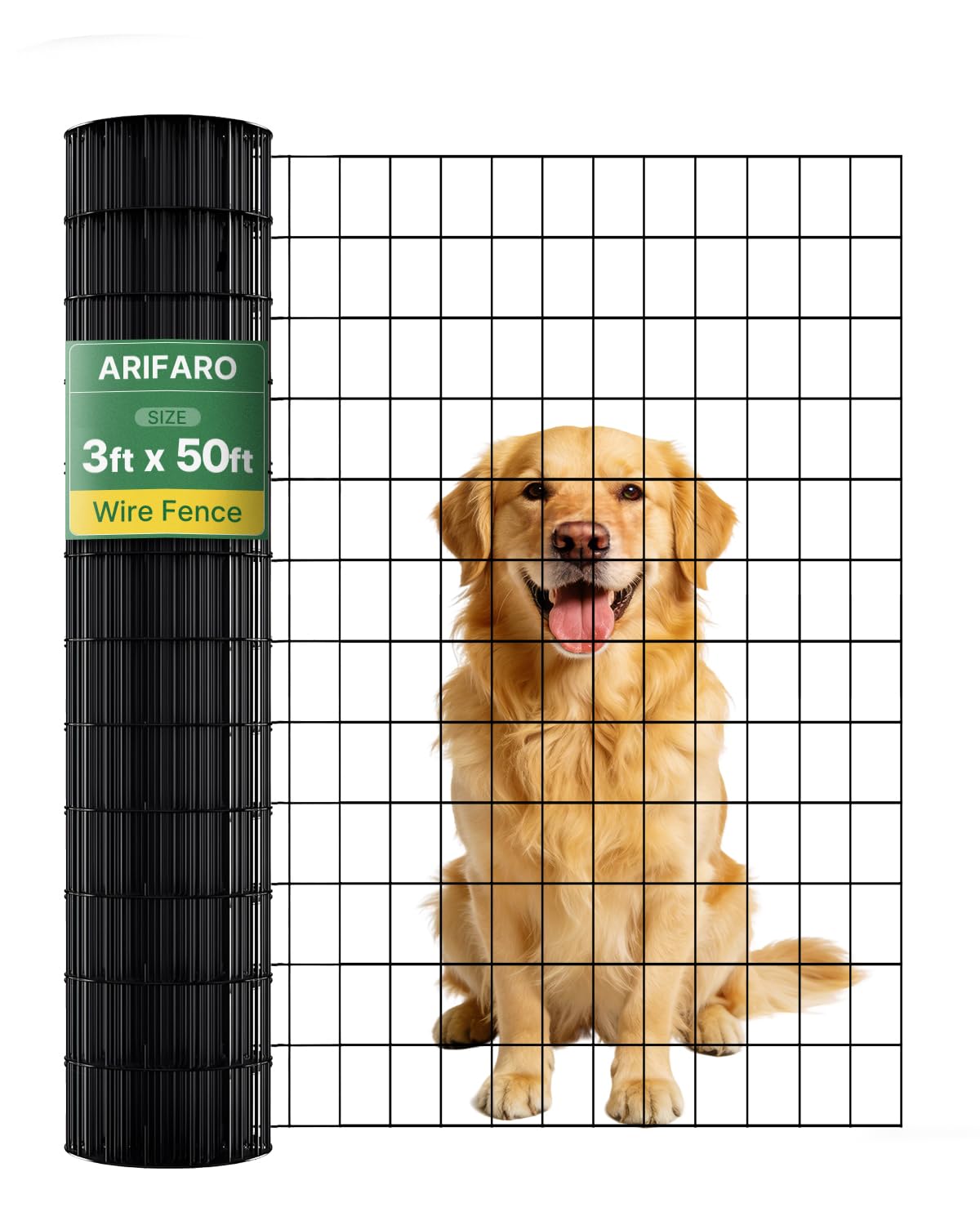 ARIFARO 0,9M x 15M Clôture Métallique en Treillis métallique Épaisseur fil 2mm Maille 5cm x 7,5cm Avec PVC, Rouleau de Treillis Métallique Avec Revêtement Galvanisé à Chaud pour Chiens, Poules, Lapins