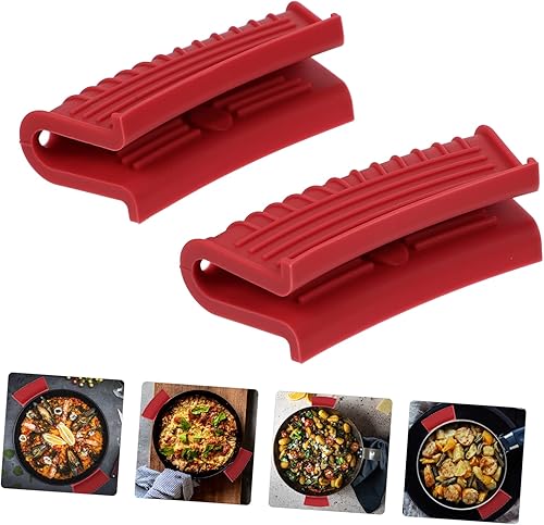 Miniatura 2 de 2 fundas para mango de olla, funda para mango de olla con aislamiento térmico, soporte de mango de hierro fundido, soporte para olla con asa, gel de