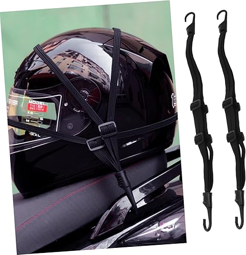 Miniatura 4 de Yardwe 2 piezas de cuerda para casco de motocicleta, cuerda elástica para casco, cuerda de equipaje, correas de equipaje, engranaje de casco