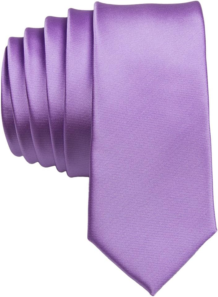 Solid Sateen Narrow Light Purple Tie