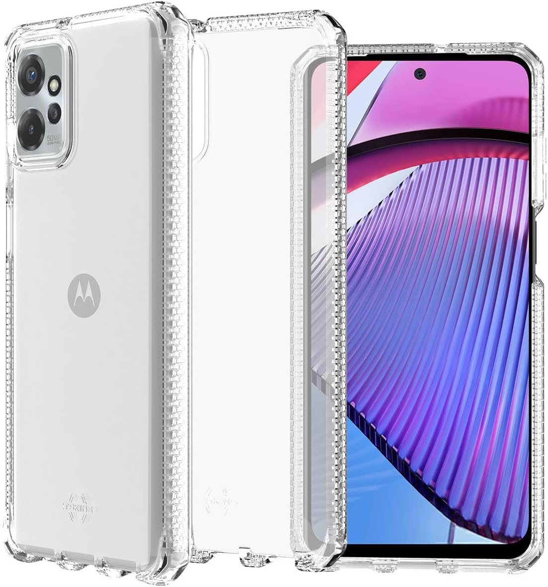 ITSKINS Spectrum R // Clear Protective Phone Case Compatible with Motorola Moto G Stylus (2023), Slim Hybrid Case, Anti-Yellowing, and Heavy Duty Shockproof Cover, Military Phone Case - Transparent